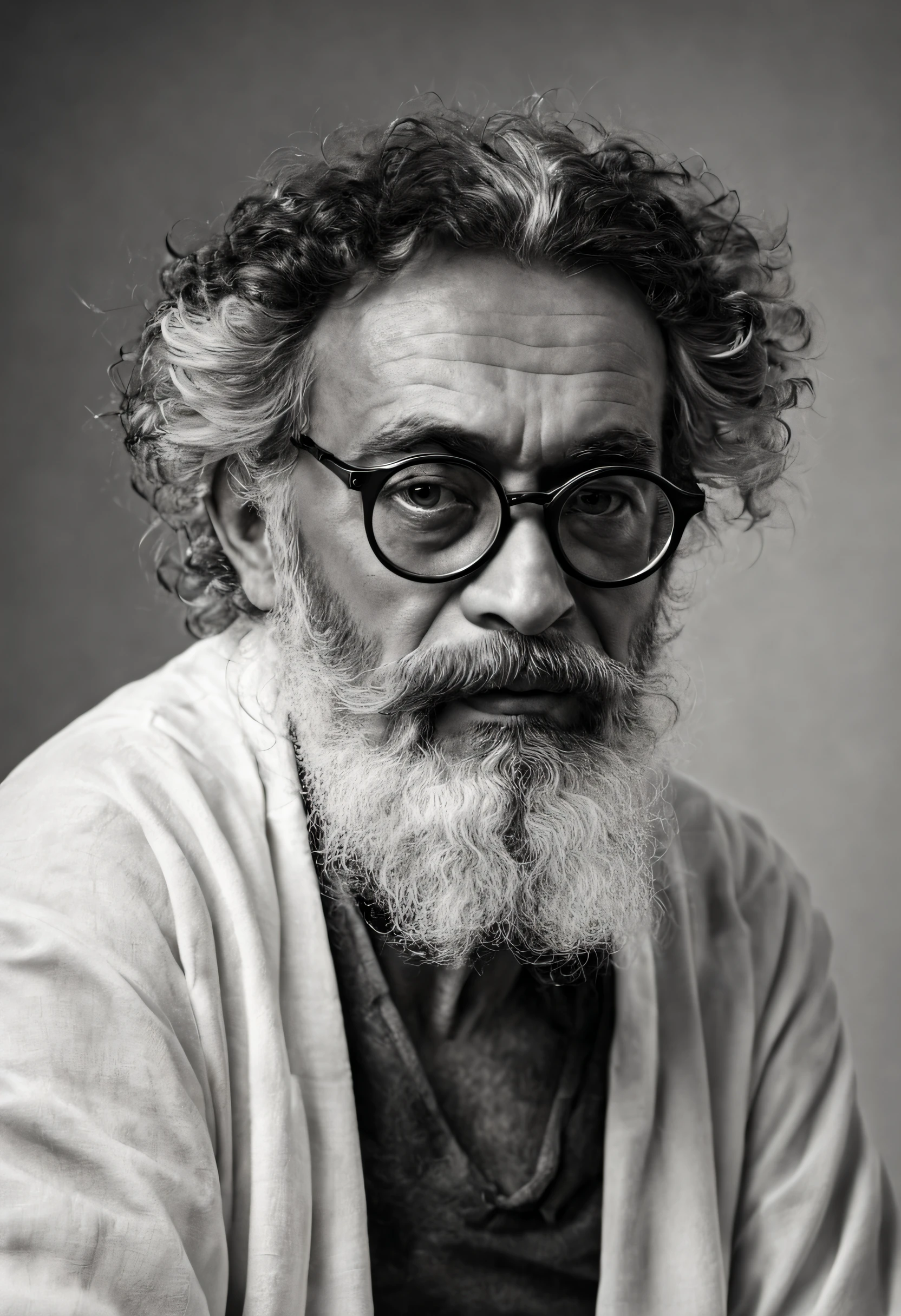 Homem, velho, philosopher, imagem preto e branco