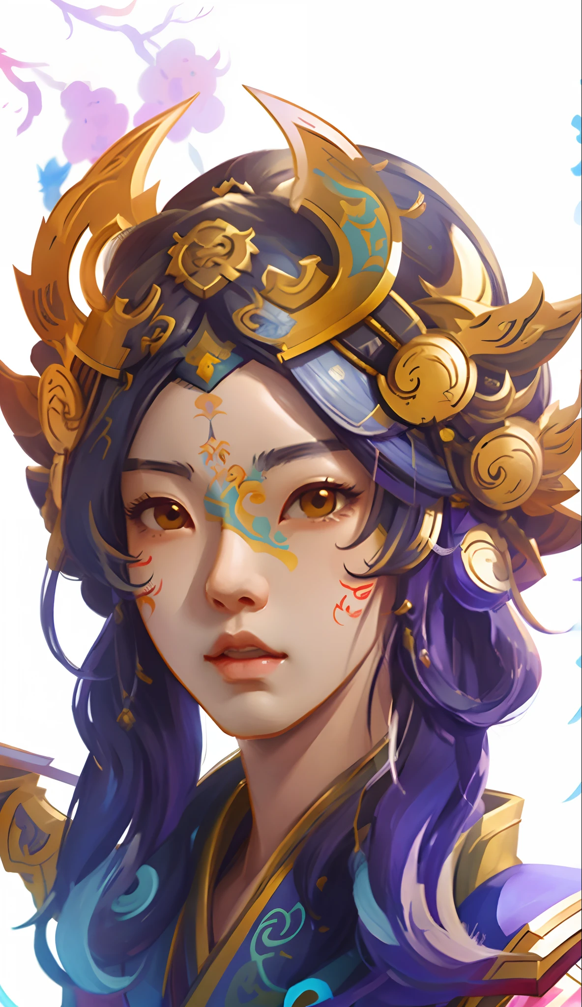 Painting of a woman wearing a helmet on her head, character art of maple story, onmyoji portrait, Yun Ling, nezha, bian lian, G Liulian art style, inspired by Takehisa Yumeji, Katana Zero video game character, official character art, vanillaware artwork, inspired by Li Mei-shu