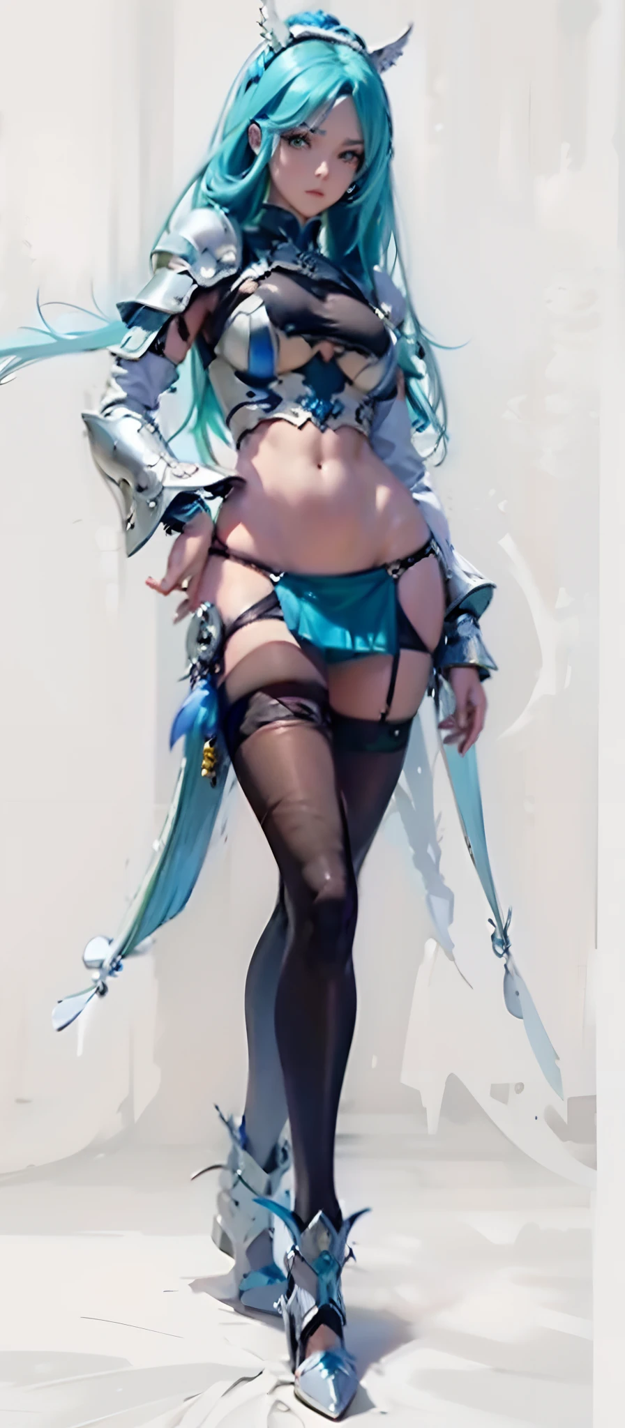 blue hair,hentail realism, shadowing,,character sheets, reference sheet, Standing painting, 8K, Super detail, 1080p, Women's HD,femele, 16k, A high resolution, Best quality, High quality, Anatomically correct, Masterpiece, ccurate, hyper HD,As graceful as a swan,unreal-engine, Ghibli-like colors, anime big breast, Standing painting, angle of view,battle armor,ssee-through,Lace skirt