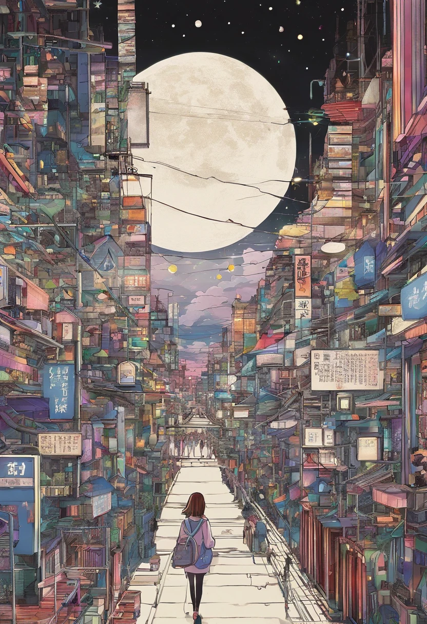 in the nighttime, the lights are on, A rua, Transit, The crowd, A menina de cabelos compridos anda sozinha