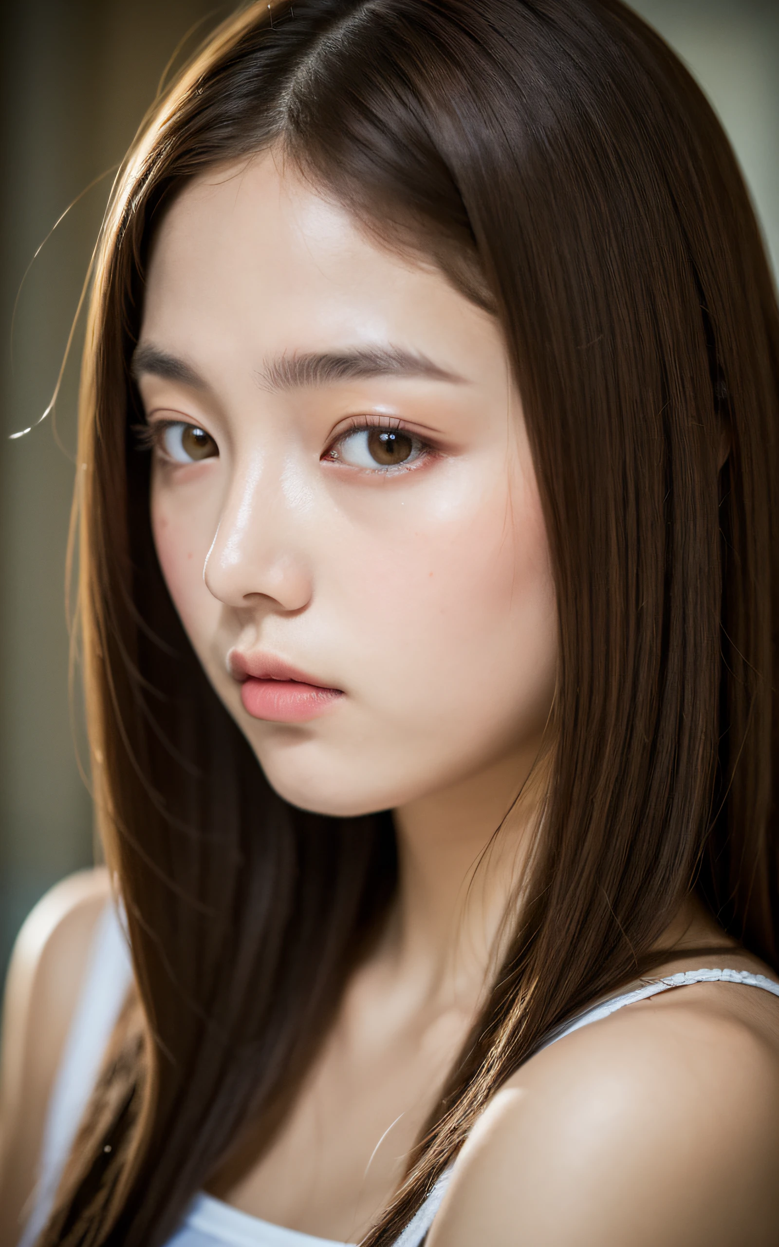 masterpiece, Highest quality, Raw photo, Ultra-high resolution, Realistic, (16 years old, Viewer&#39;s Lover, She really loves her viewers, Baby Face, Cute Face, Perfect body, Small waist and full body, Thin legs, Large Breasts, Realistic Skin, Angle from below), ((Wear a light blue T-shirt, Striped knit blouson, White silkworm, Round face, Black Hair, Watery eyes, Shining Eyes, Short Bob Cut, bangs, Lowered eyebrows, Small earrings, A slight blush), ( Stretching), (A smile that seduces the opposite sex), (A flower field covered with rape blossoms),Crouching、 Natural light、Big face close-up、Looking at the rape blossoms