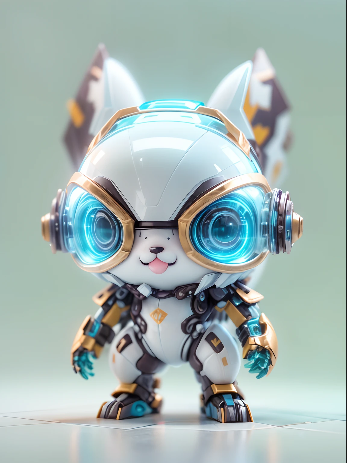 (blind box toy style:1.2), (Full body shot) , 1 Transparent and cute squirrel, Transparent Mecha, Exquisite helmet:1.2, Glowing goggles:1.2, Cyberpunk, Dreamy glow, Luminescent neon lamp, clean, White background, ( Global Illumination, Ray traching, nffsw, Unreal Render,Reasonable design, detaileds, masutepiece, Best Quality, nffsw, Cinematic lighting)