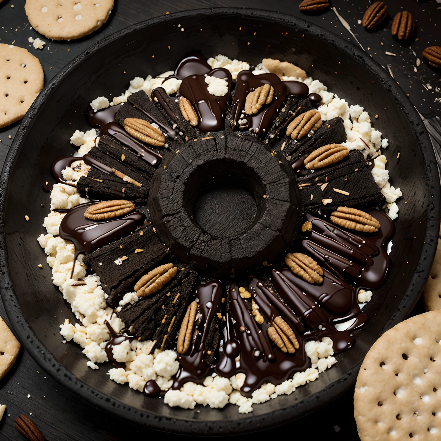 Crackers, cracked, nuts, crack, chaos, charcoal, chocolate