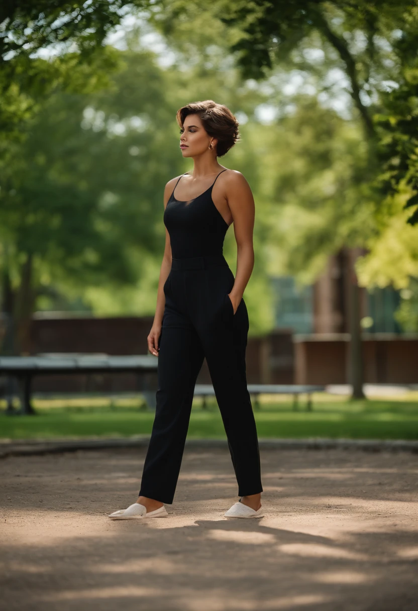 ((Highest quality)), ((8k)), ((masterpiece: 1.3)), (Perfect appearance), (Photorealism: 1.6), (JMA), (Genuine:1.4), 1 Mature Woman, Perfect Anatomy, 60 years old, Medium Long Hair, Summer One Piece, ((Standing posture: 1.3)), (Resort: 1.2),