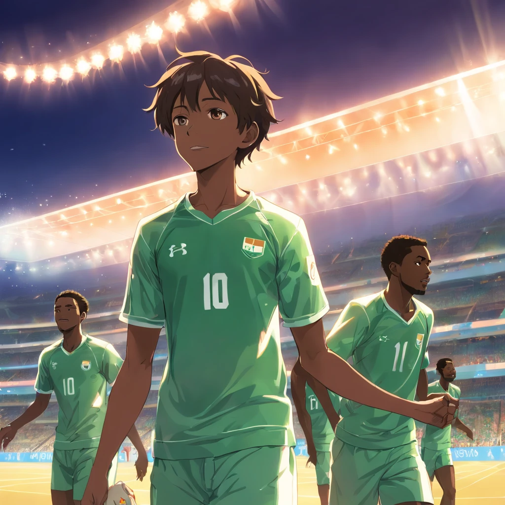 Illustrating the Ivory Coast Men's Team. Make sure the support in the background lights up