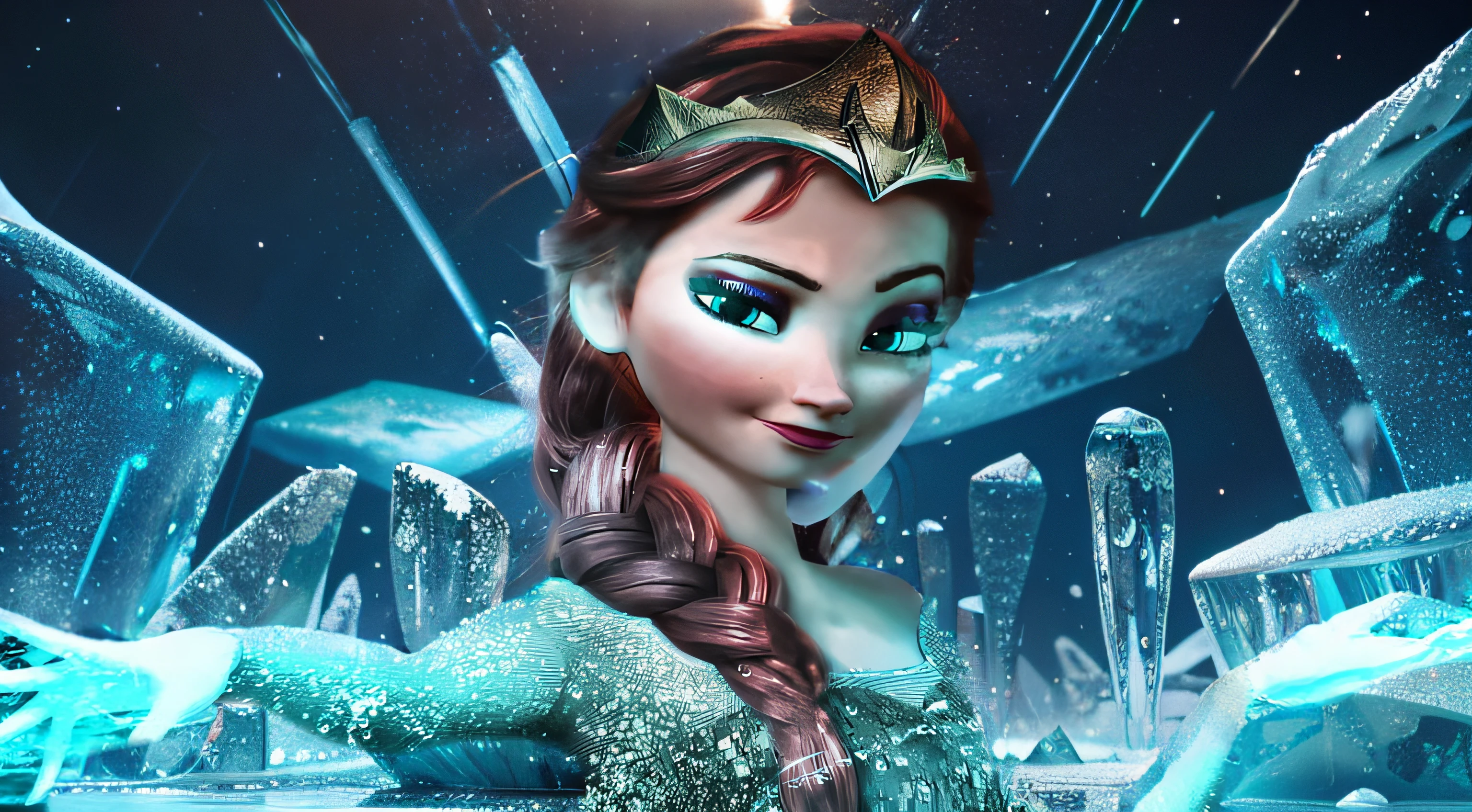 ice world, ice crystals, frozen animation