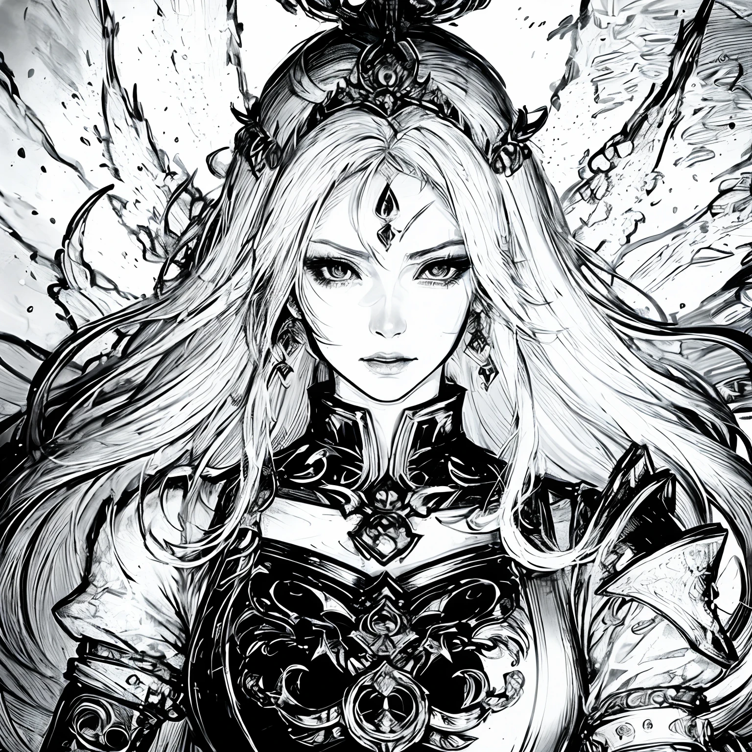 Close-up of a woman in a dress and a sword, Beautiful character painting, 2. 5 D CGI anime fantasy artwork, Fantasy art style, epic exquisite  character art, a beautiful fantasy empress, Stunning character art, hyper-detailed fantasy character, Anime fantasy illustration, clothed in ethereal armor, by Yang J, beautiful fantasy anime, Epic fantasy art style HD