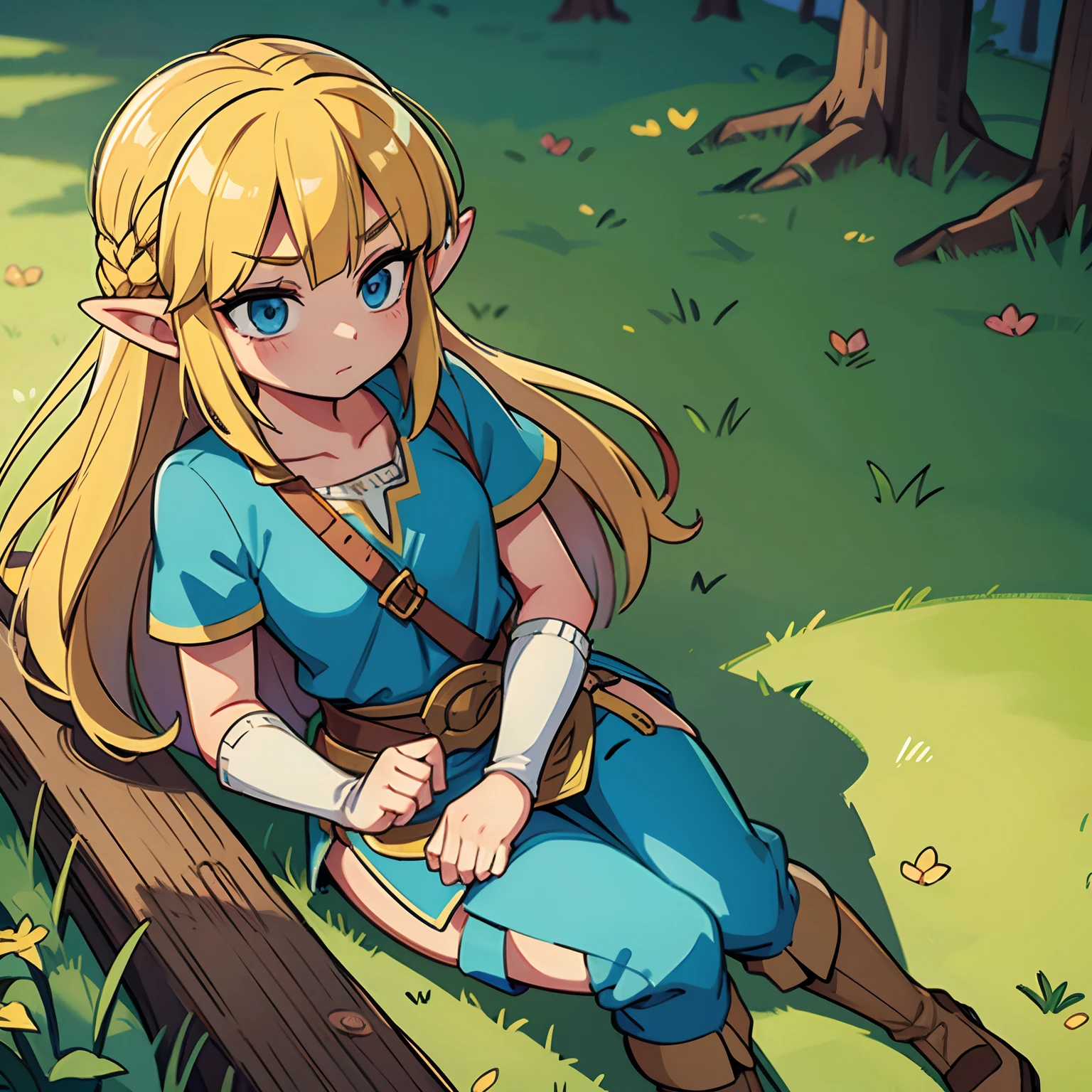 Princess zelda,hyrule field,blonde hair