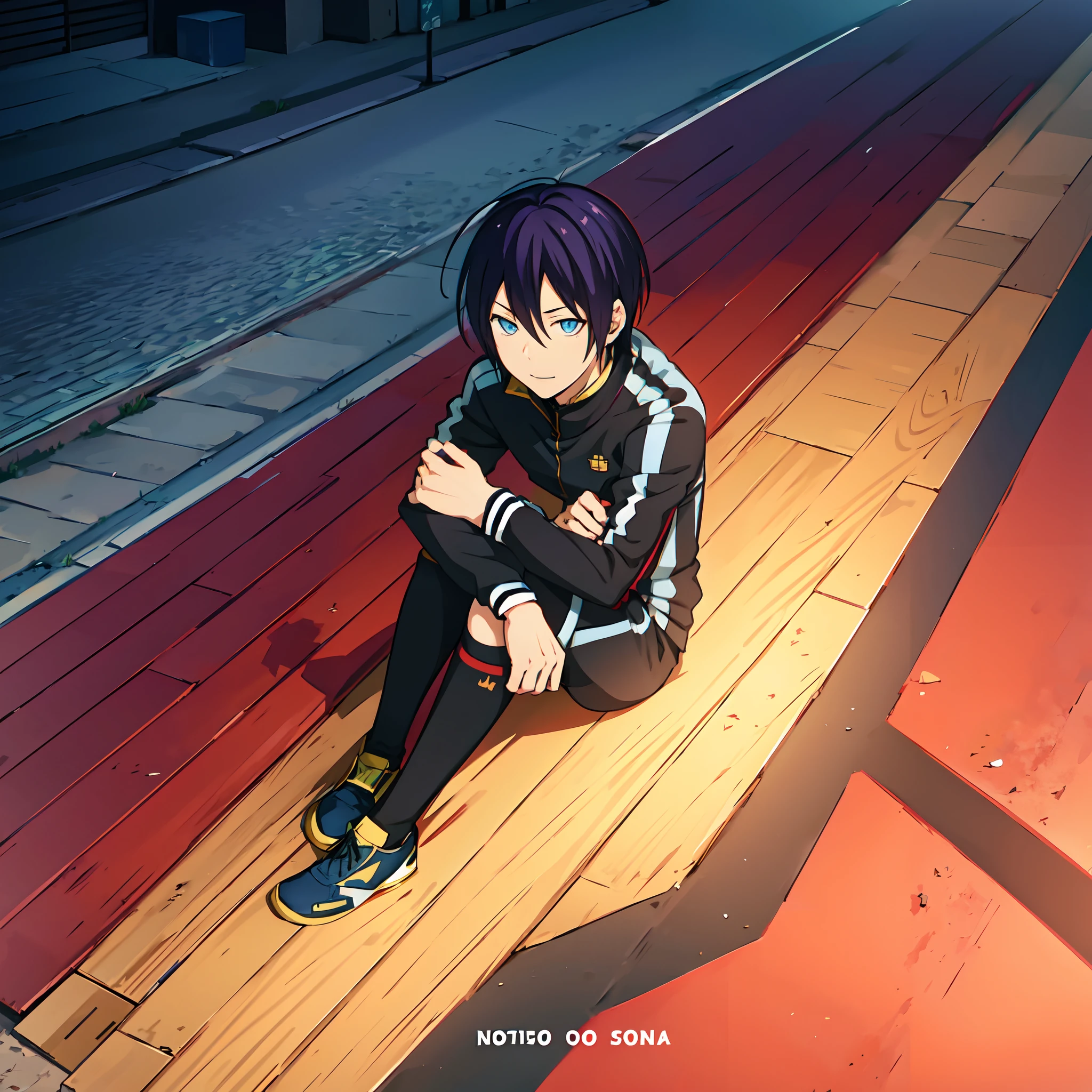 Anime boy, solo, Yato, Noragami, uniform, soccer uniform, barcelona, barcelona uniform, crossed arms