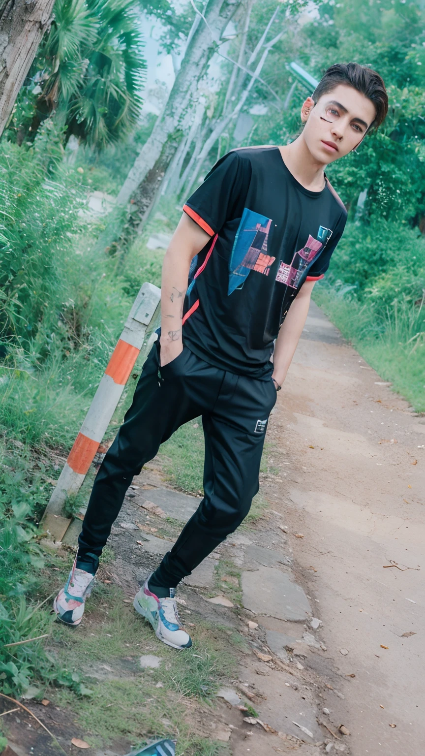 change bacground cyberpunk handsome boy,fece,8k,ultra realistic.