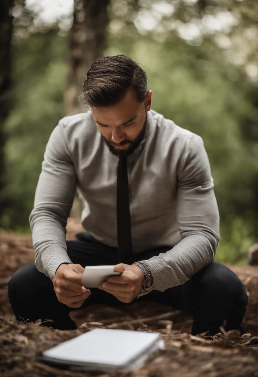 man with notebook