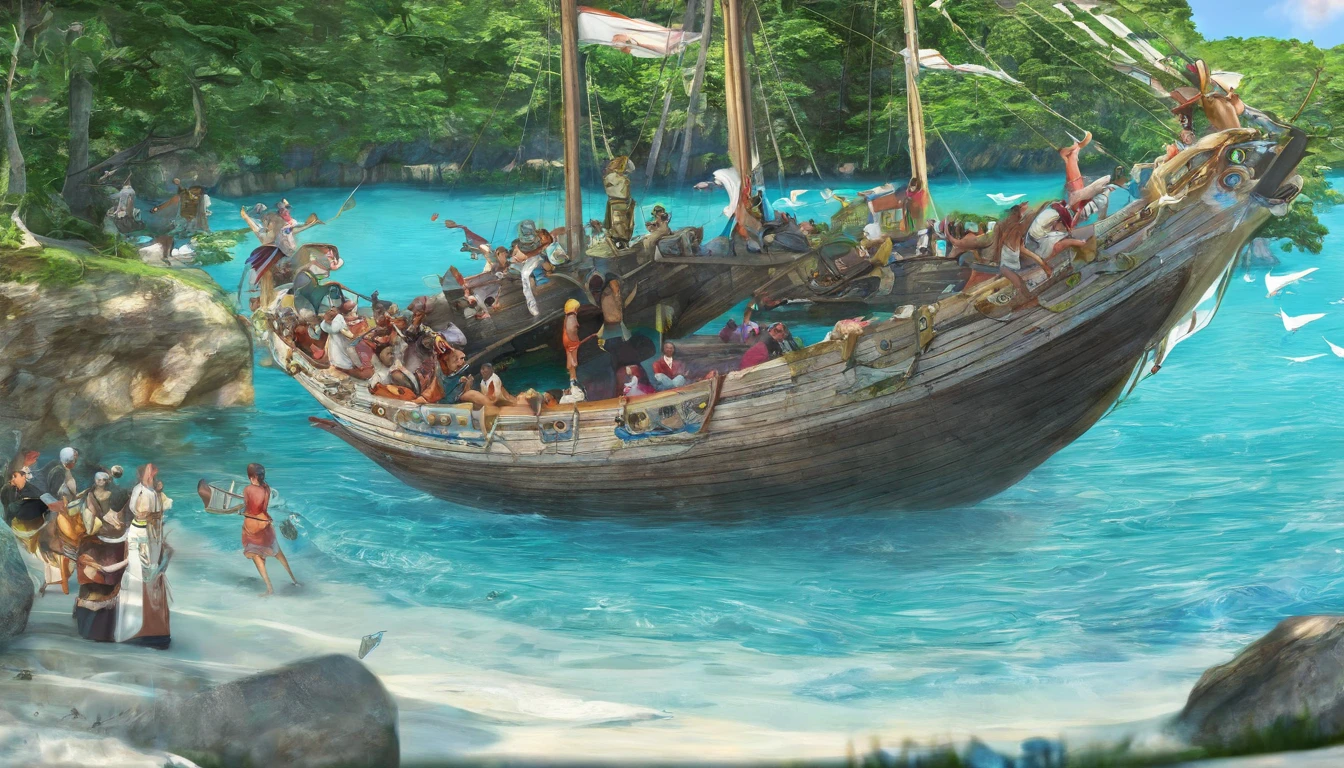 (obra-prima impressionante: Of a ship almost completely sunk with only its nose out of the water, this was the boat.of Zeno of Citium in Phoenicia of Athens on the Sea of.egeu contos antigos e bem detalhado em anime.