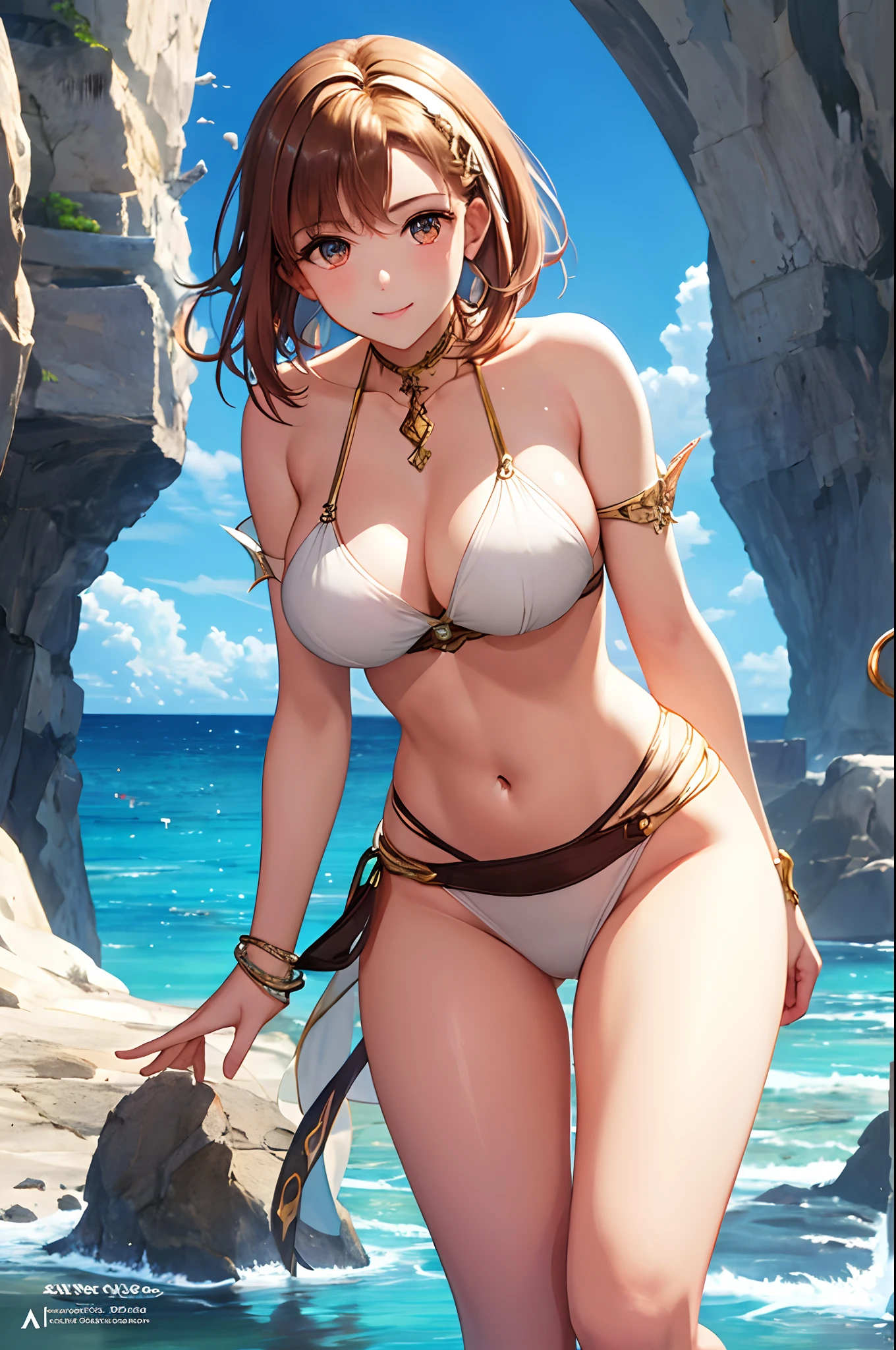 best quality,4k,8k,highres,masterpiece:1.2,ultra-detailed,realistic:1.37,watercolor,painting,sexy,ryza,full body,curvaceous,blonde hair,alluring eyes,sensual lips,fit and toned body,wet skin,glistening under sunlight,radiant smile,flowing fabric,soft and delicate strokes,vivid colors,delicate details,subtle brushwork,artistic composition,elegant pose,confident gaze,romantic atmosphere,ethereal background,graceful movements,sublime beauty,perfect proportions