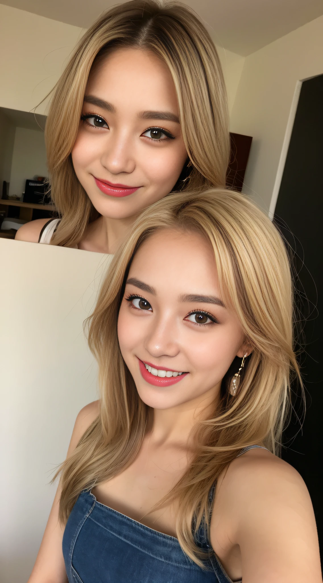 ((Day, Best Quality, 8K, Realistic)), Half Body: 1.4, Slender Abs: 1.2, ((Long ash-blonde hair, Medium Breasts: 1.2)), (Lying in bathtub selfie: 1.1), (Bathtub, Bathroom, Realistic bathtub, Bubbles, Bathtub bubbles, Day lights), Highly detailed face and skin texture, detailed eyes, double eyelids, exposed cleavage, 1 person, (Seductive smile, Seductive pose, Face looking at the camera, Taking selfie, Selfie camera view, Selfie: 1.2)