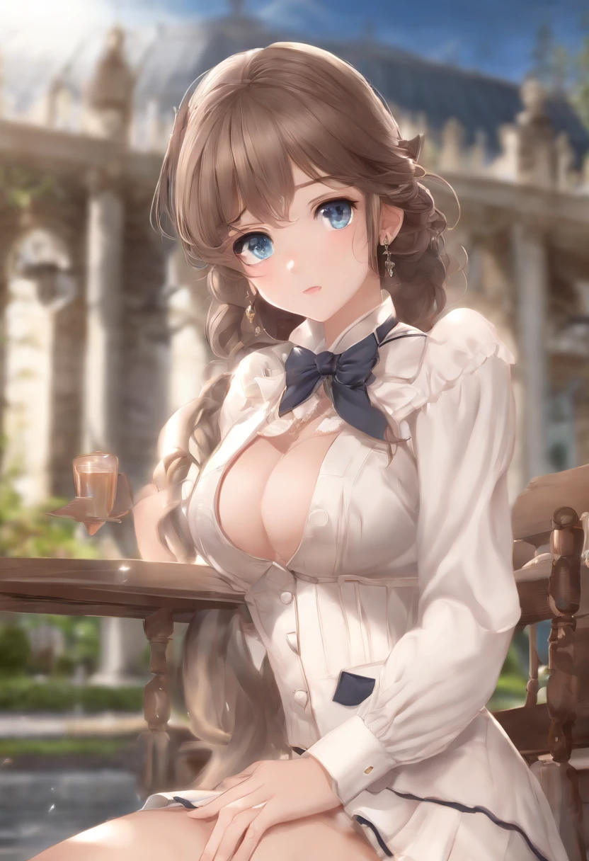 13 years old,best quality, 4K wallpaper, masterpiece, extremely detailed CG unity 8k wallpaper, extremely detailed eyes, ultra-detailed, 1girl, loli, shorth hair, school uniform, outdoors, looking at viewer, 2 fingers pose, small breasts , cum in , vaginal, facial, , nsfw, breast, blush, milk, (breast milk comes out of the breast), cum in breast