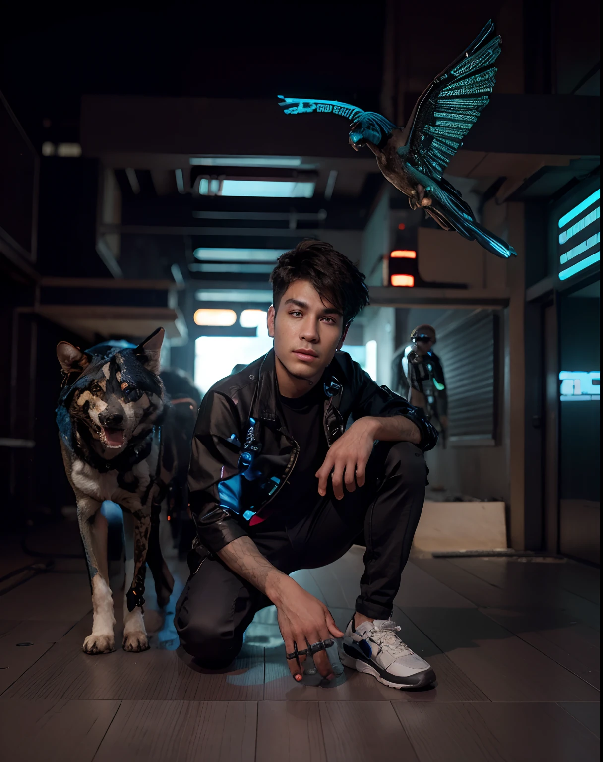 Change background cyberpunk handsome boy realistic face' 8k ultra realistic