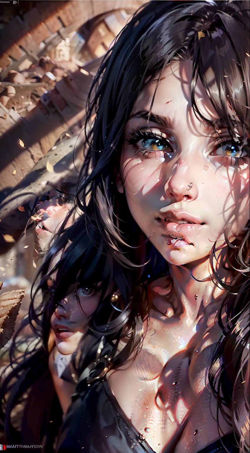 (maximum resolution: 1.2), (Ultra HDTV: 1.2), 8K resolution, Eye and skin detail, detailed facial features, , ( Sharp focus: 1.2), (Focus focus) exact) facial expression: 1.2), Girl standing, In the sand, (long hair), Black hair , Desert background , Lots of sand, There are no people around. She is stuck in time. Kardashian face. Smile, pretty lips. Big bright wide eyes.
