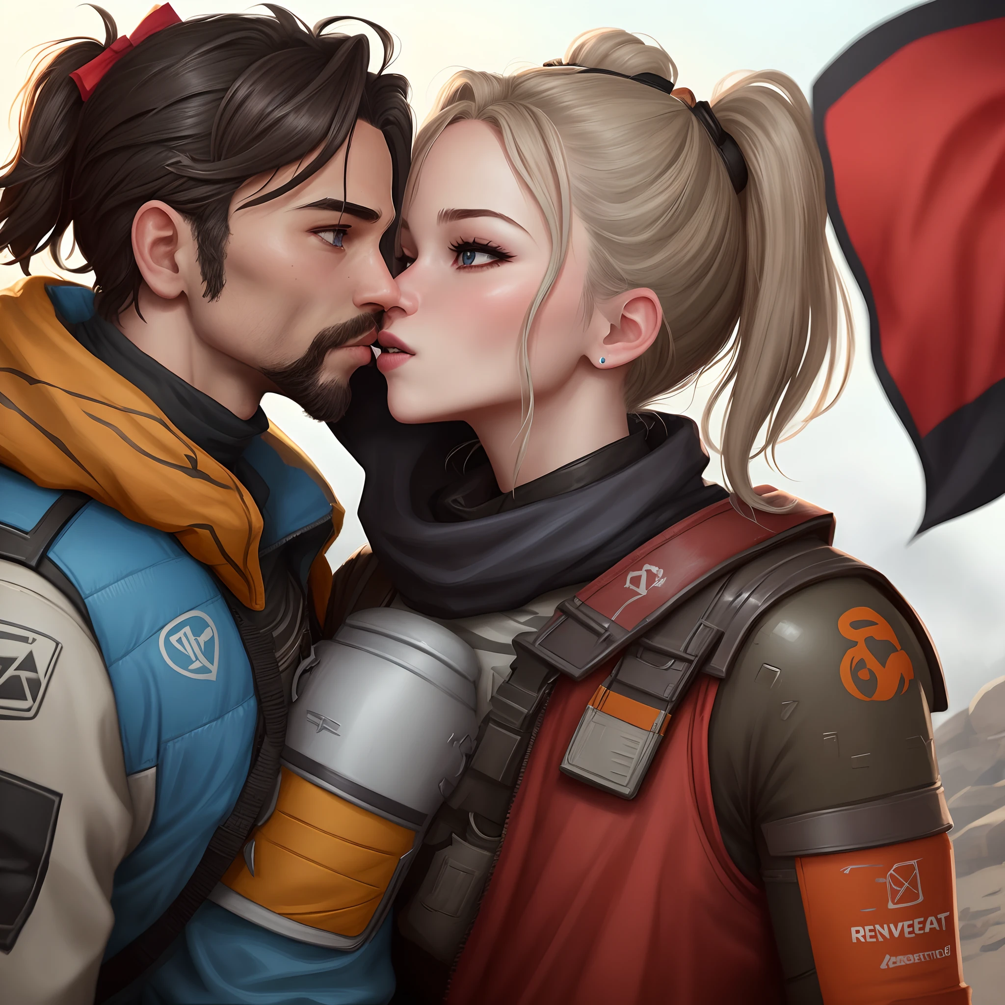 Revenant and ash from apex legends kissing