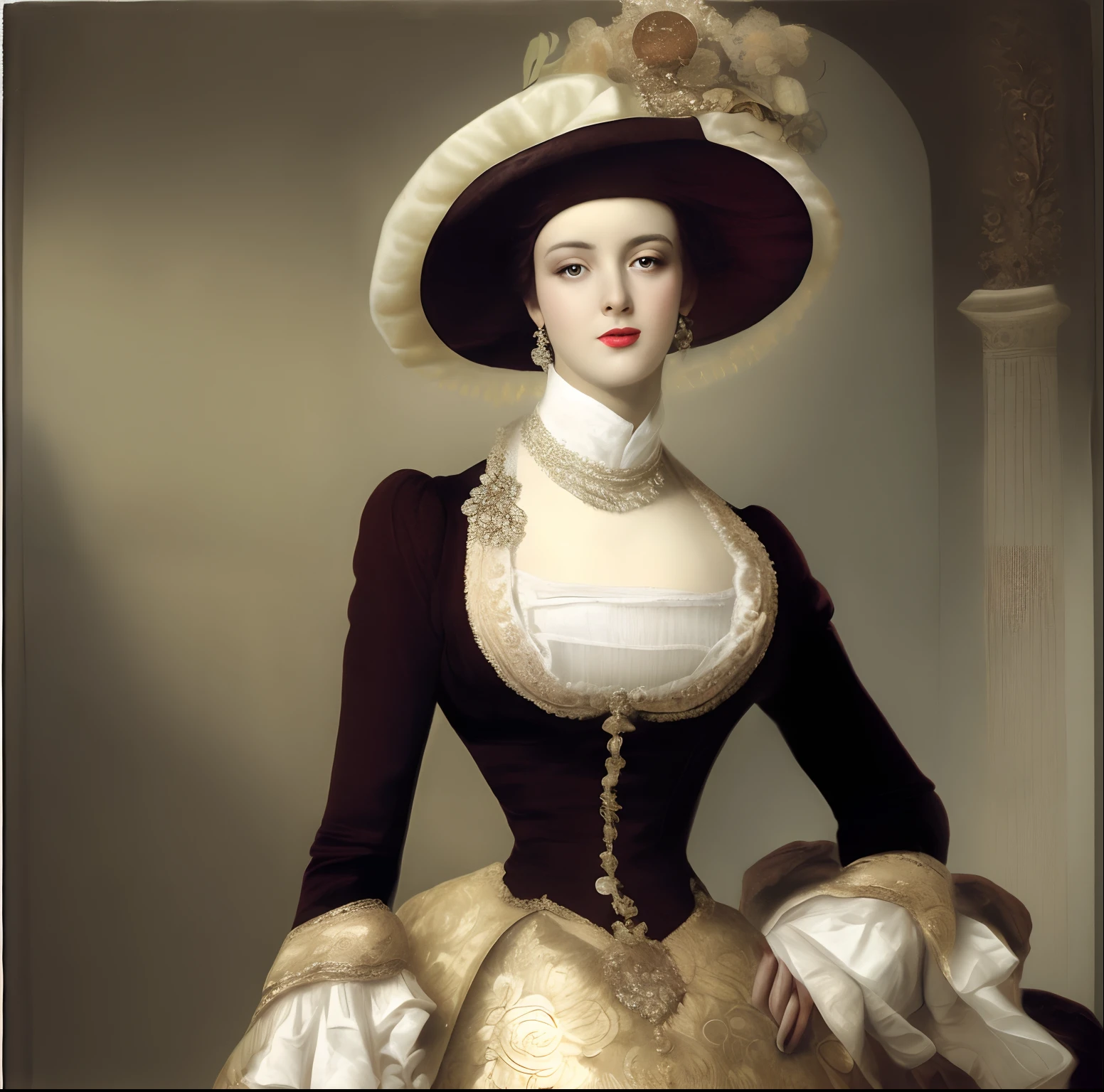 Pompous woman elegantly dressed