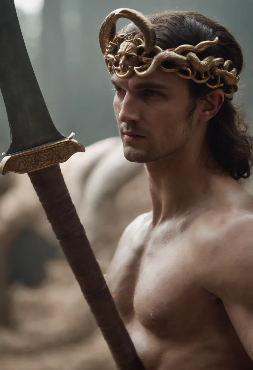 image of Perseus with a sword decapitating Medusa's head