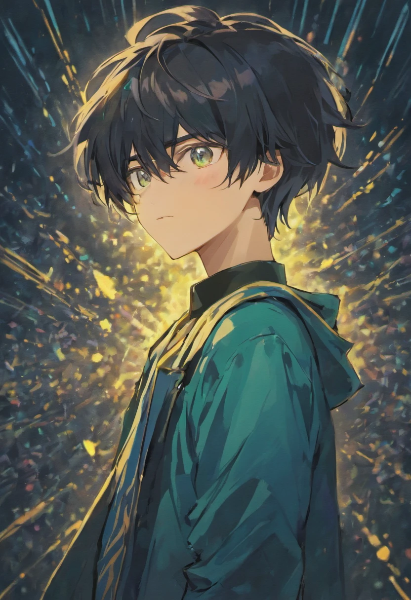 Dark blue hair,Eyes are yellow,twinks,man