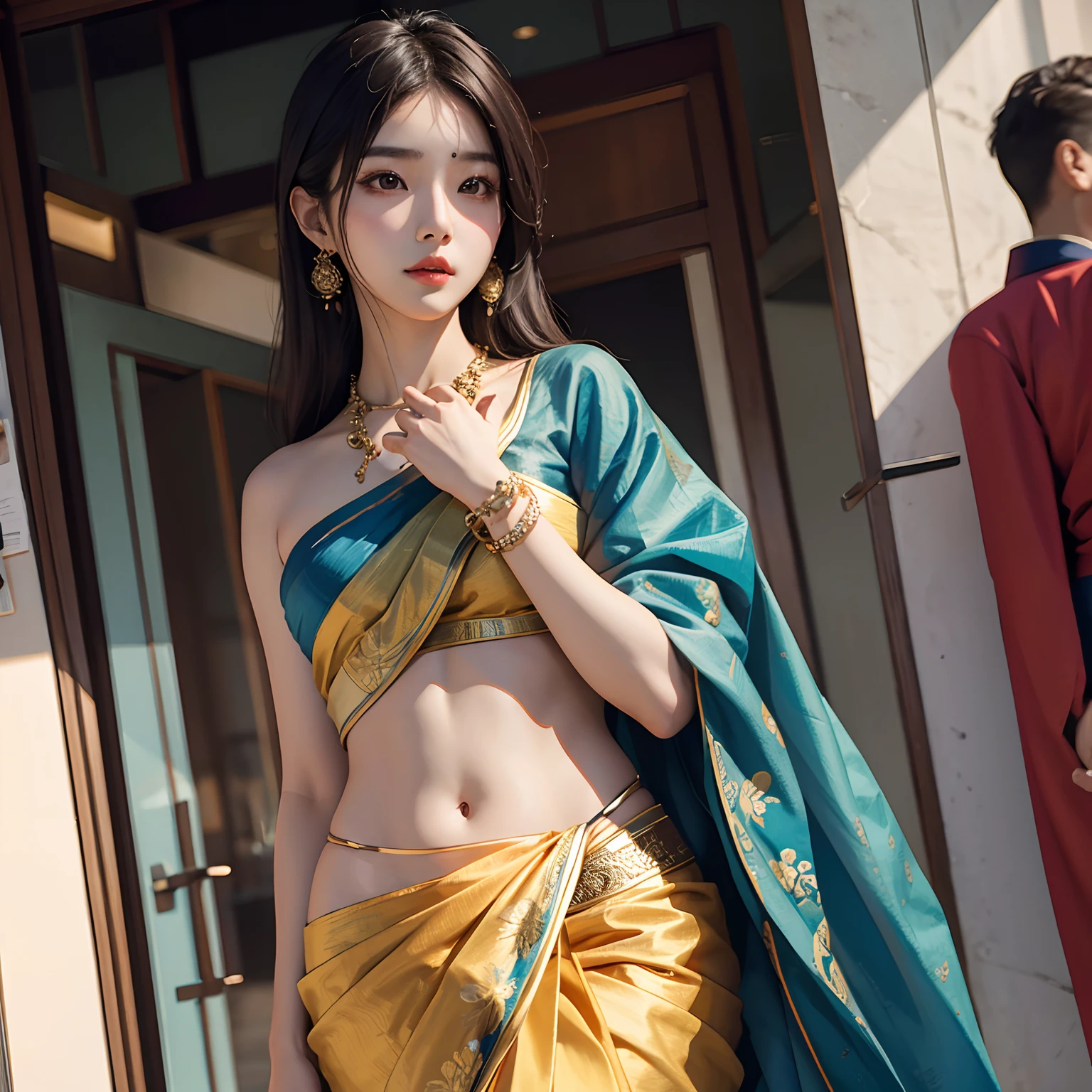 Korean girl in saree 4k realistic hot