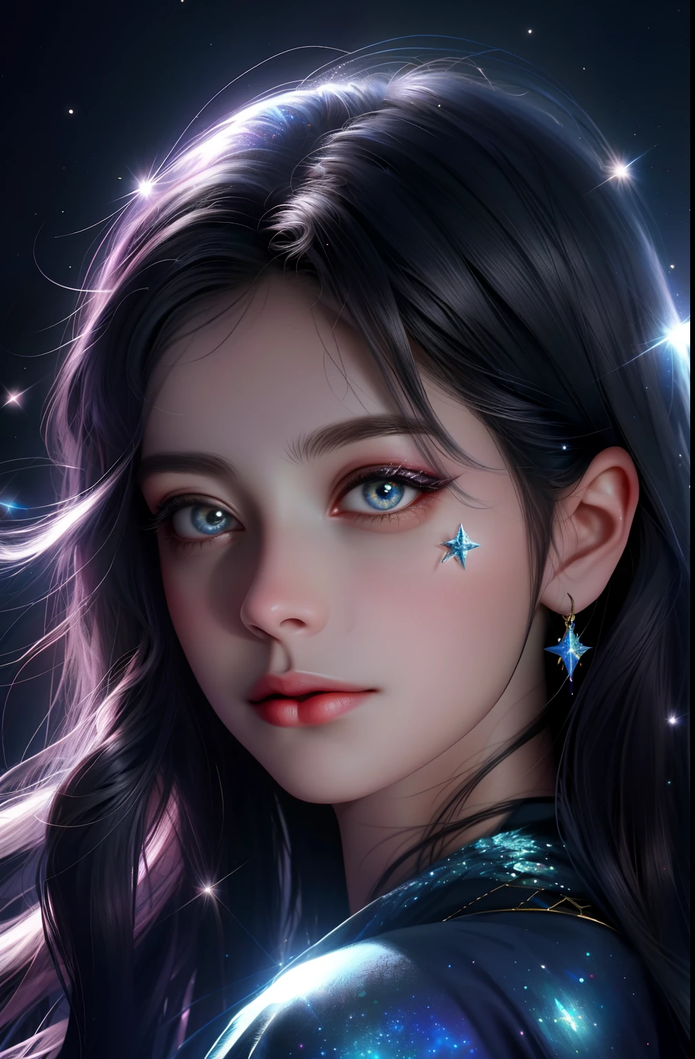 foco em 1 olho ,best quality,4k,super fechar,master part:1.2,ultra-detalhado,Realistic:1.37 retrato, olhos detalhados,Reflection of the galaxy,estrelas brilhantes,Hypnotic Colors,cosmic atmosphere,Surrealista,ethereal beauty,detailed lashes,Shimmering teardrops,fantasia,night sky,Tema Celestial,sonho,magia,artist's interpretation,Vibrando,universo brilhante,Single Eye Close-up,1 olho apenas,Pinceladas meticulosas,sobrenatural,Deep space exploration,Aglomerados estelares,luzes cintilantes,serene expression,cosmic energy,Dia Estelar,possibilidades ilimitadas,Transcendent experience.olhos perfeitos,Foto bruta 8K