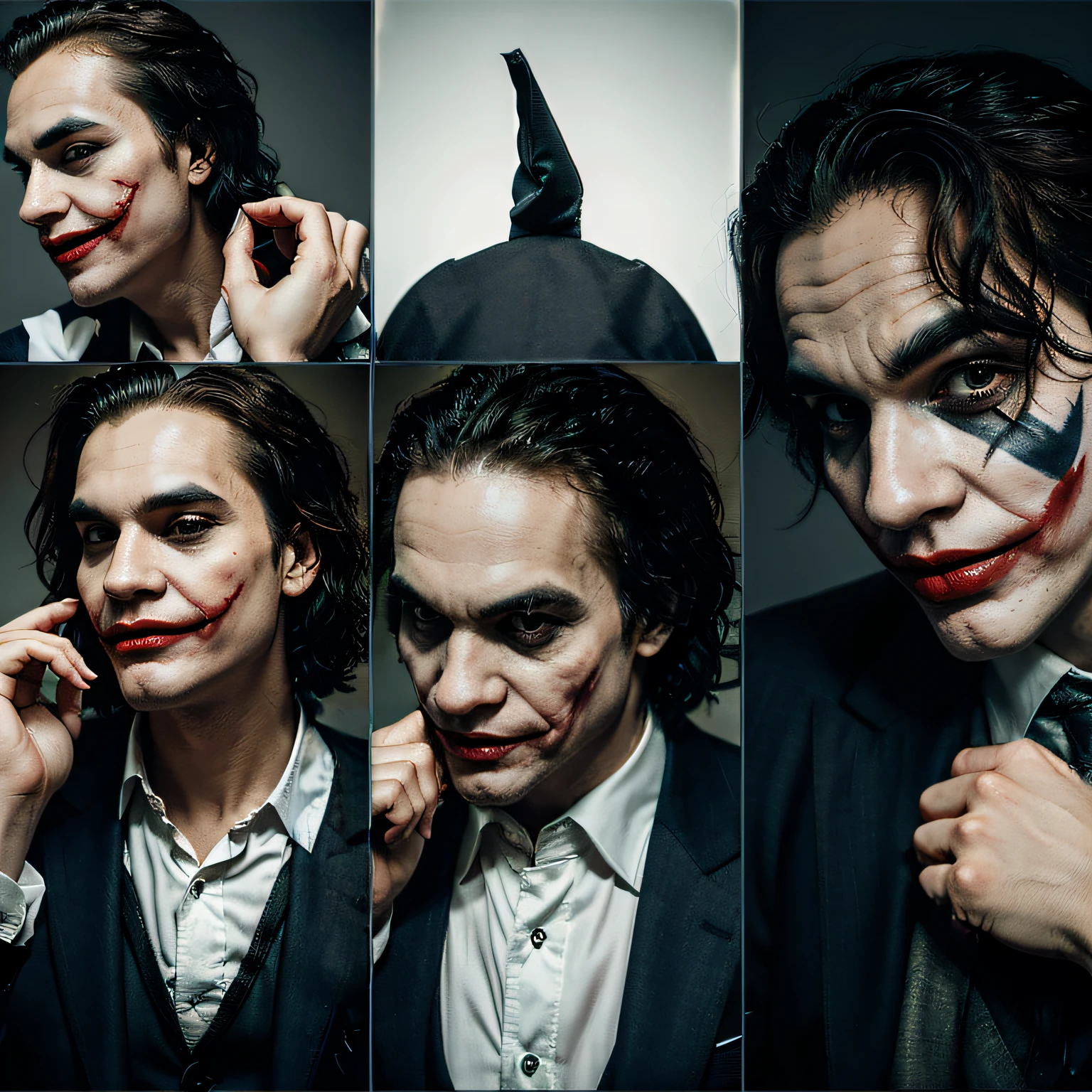 same face but as the joker face from batman