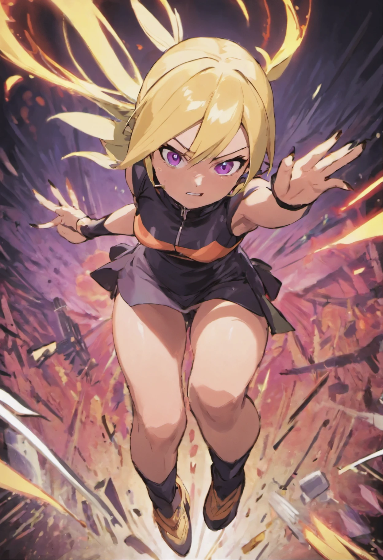 Ino Yanamaka is in flight, protecting Naruto from flying arrows with his body.