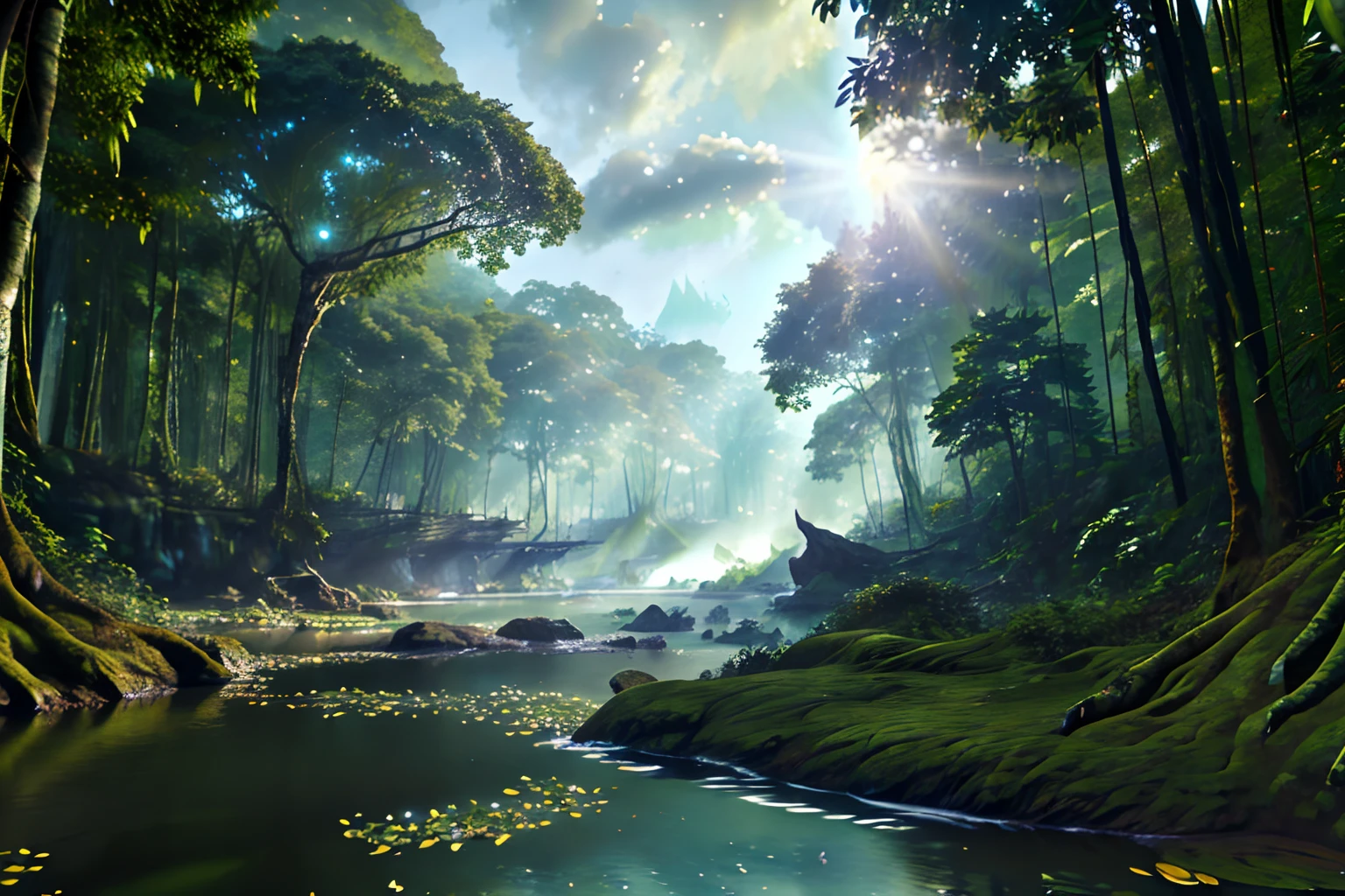 mystical forest, dense jungle, mother nature beauty, (((masterpiece))), ((best quality)), realistic, 8k, ultra-detailed, realistic, landscape, ConceptArt
