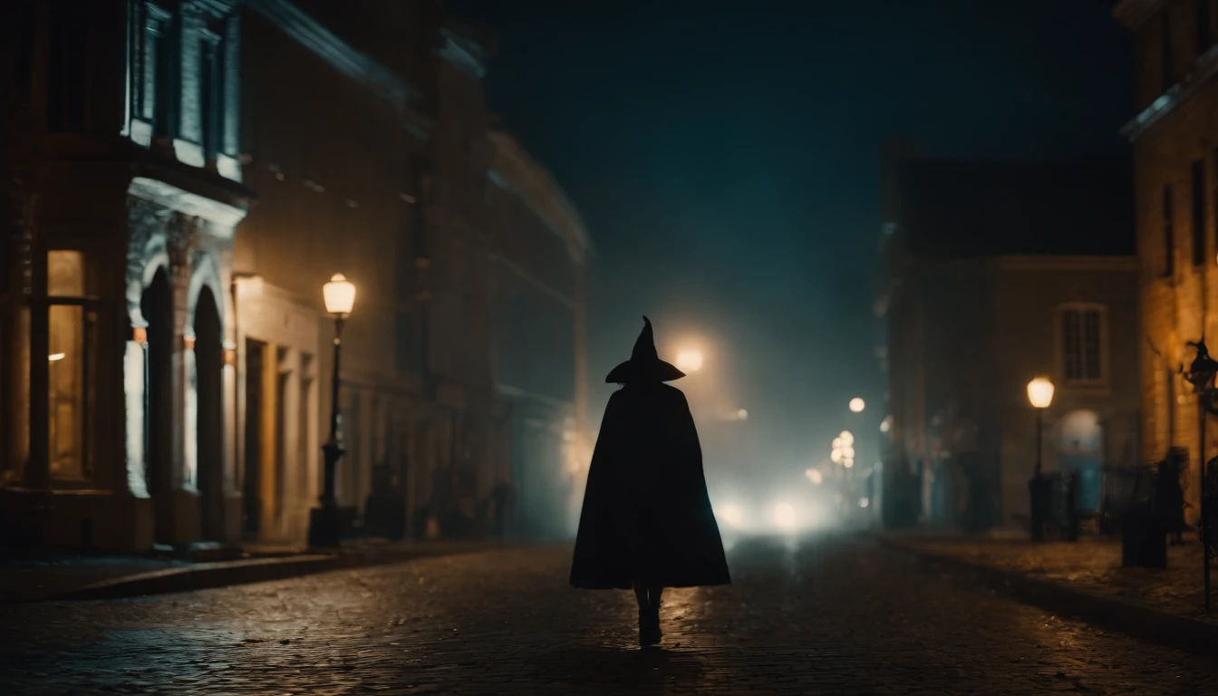 Haunted City Halloween with a Witch