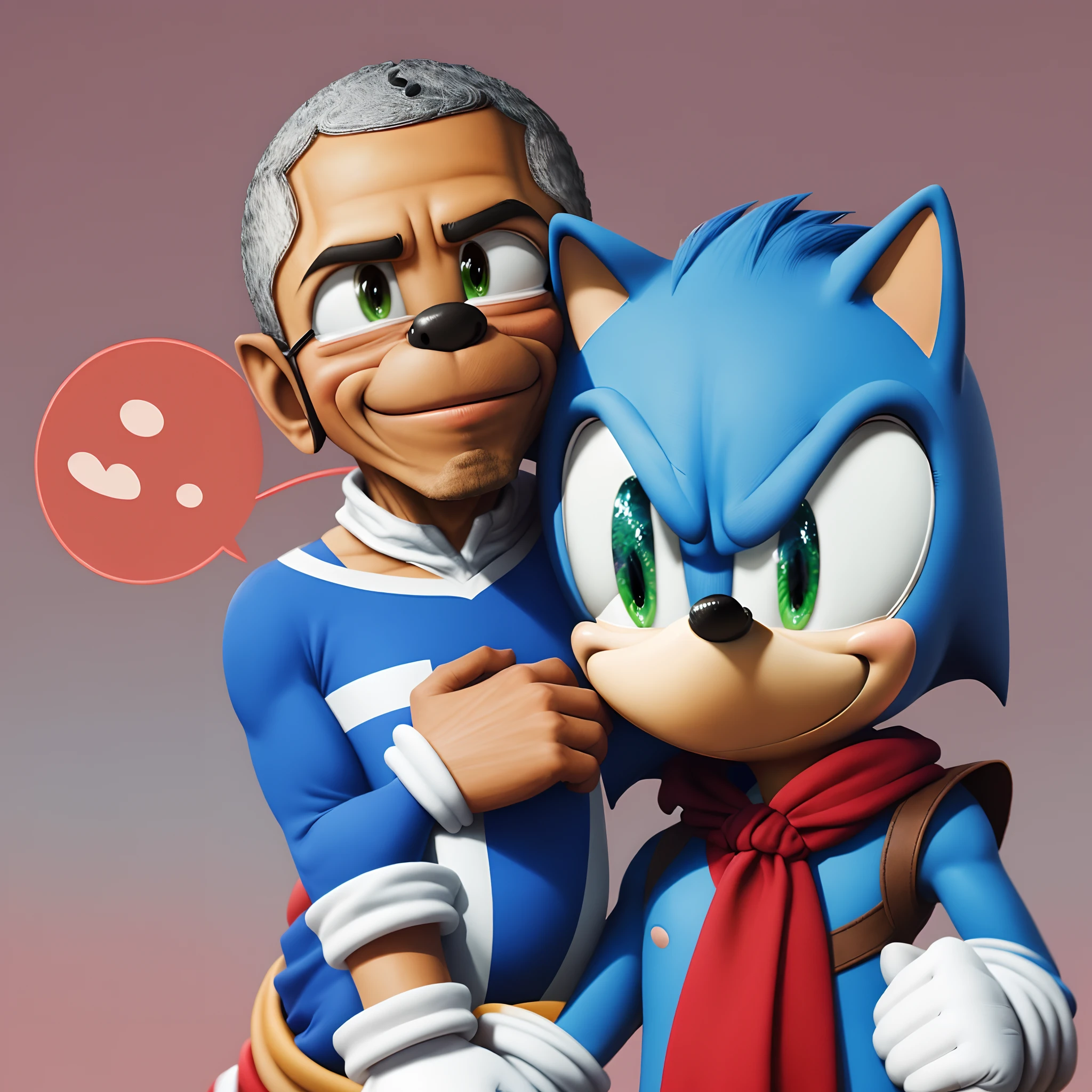 Obama kissing sonic