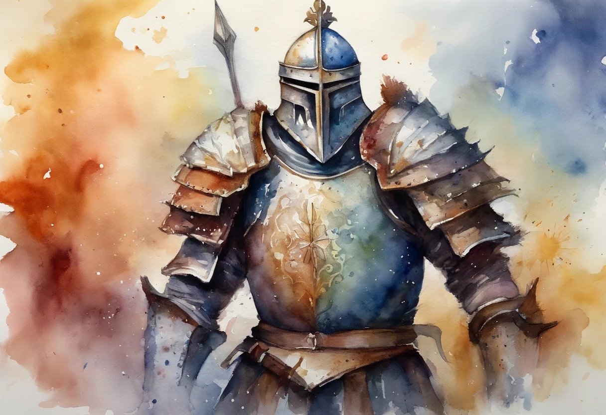 A fearsome warrior knight, Schnee, Kosmische Asche, artistic, kompliziert, psicodelic, episch
