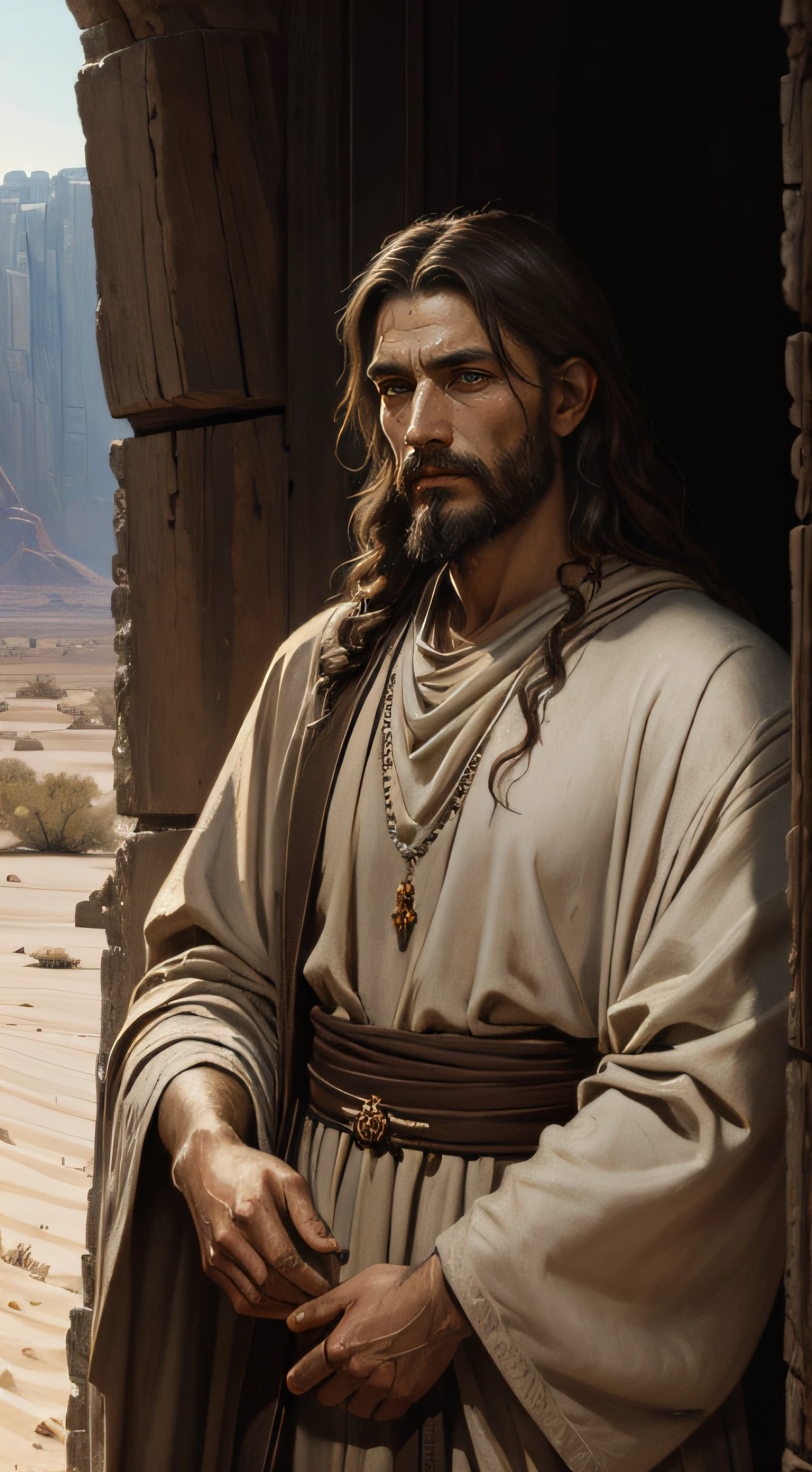 Lazarus from the bible old testament by Ivan Kramskoi, highly detailed, intricate, detailed face, "Christ in the Desert" type painting