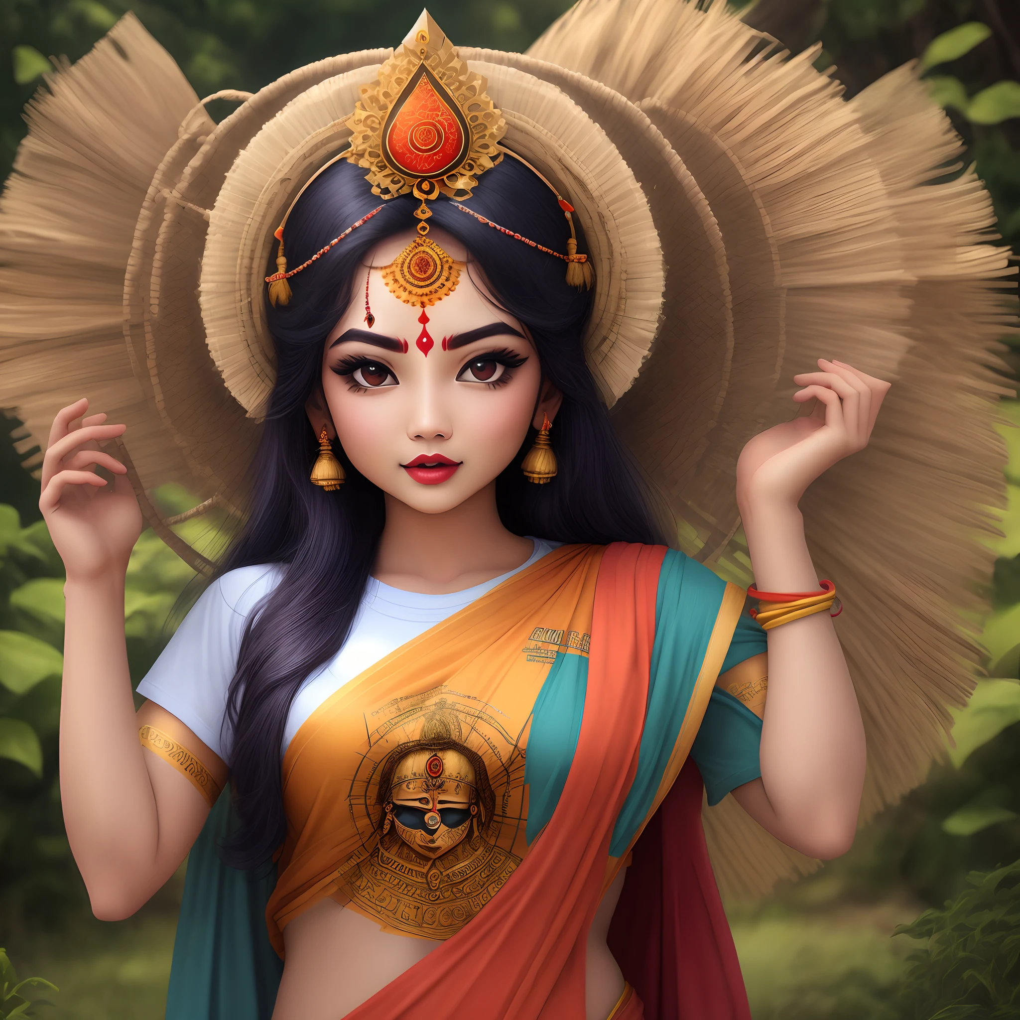 Durga design for t shirt