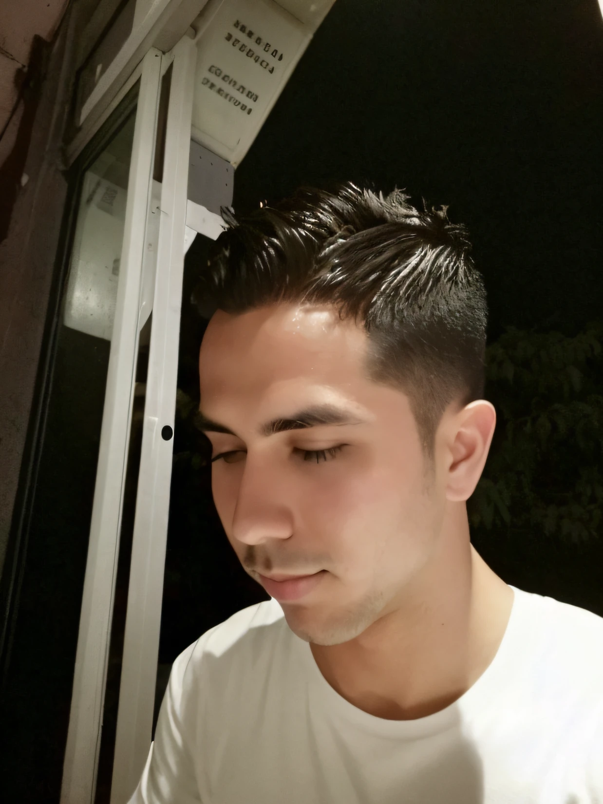There was a man eating hot dogs in the dark., Shave clean.!!!!, 2 7 years old, 2 8 years old, 2 3 years old, Shaved face cleansing, Profile view, Short Hair Hair, 2 9 years old, 2 2 years old, Wide facial cleanser, 2 4 years old, 21 years old, Shave clean.
