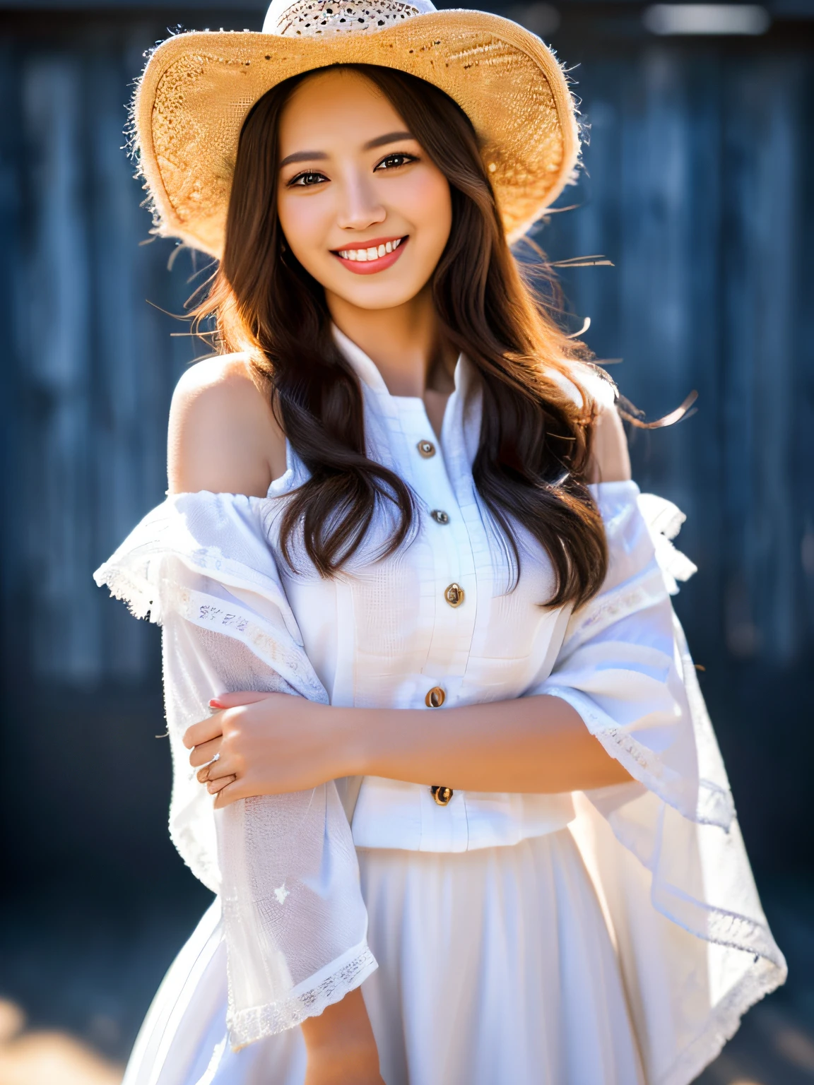 Beautiful girl, full body,light smile,
cowboy shot,simple background,
master piece,4k,8k,(master piece,ultra high resolution:1.4),(master piece,photo realistic:1.4),master piece,detailed eyes,master piece,detailed face,