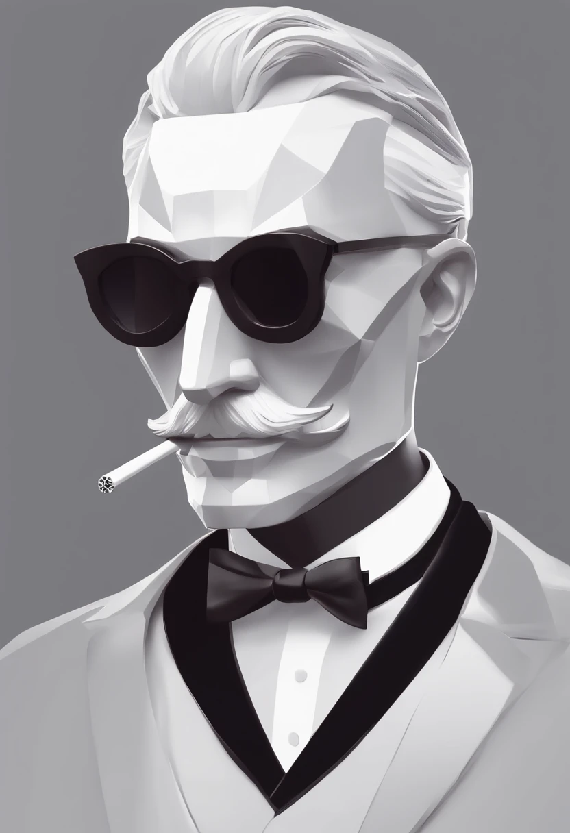 2
There's a man in a tuxedo and a mask with a bow tie, un rendu low poly par Kanbun Master, reddit, digital art, smoking, Photo de profil Discord, fvckrender, Discord PFP, Portrait NFT, elegant, Il porte un haut-de-forme, Samdoesart, SamdoesArts, L’art NFT, masque blanc