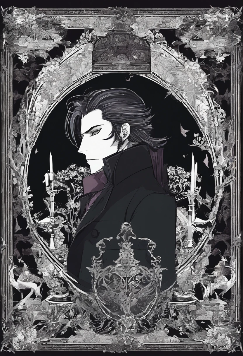 Lucius Sakamori is a vampire with a striking resemblance to Shu Sakamaki in terms of his lethargic and apathetic demeanor. He has silver-white hair that falls gracefully over his shoulders, and his amethyst eyes hold an eternal weariness. Like Shu, Lucius often appears disinterested and aloof, giving off an air of indifference to the world around him. He's often seen in elegant, loosely-fitted attire, maintaining a sense of aristocratic style.