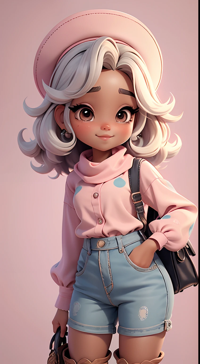 3dmm,((Cat ears,short hairs,silverhair,White hair,Purple eye))((pigtails))(Smile with)(open mouth with))(((Petite girl),(Slim body)),))(((Wide-necked clothes))((High neck hoodie))((Put your hands in your pockets))((Pink clothes)))(knicker))((sitted,))((Clearly drawn face))((beautiful detailed eyes,super detailed skin))((Flower Garden,plein-air))