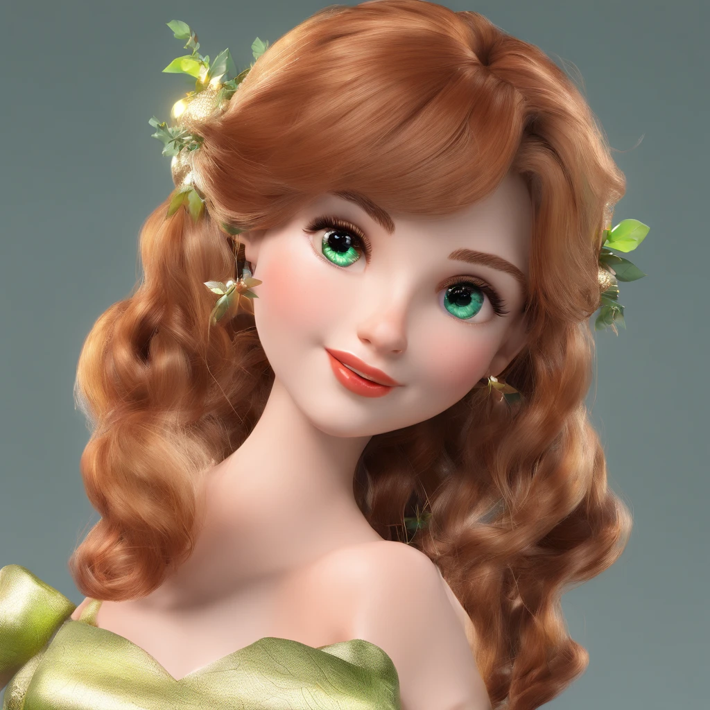 Holly Evergreen is a picture of understated beauty, with a delicate and ethereal presence that perfectly fits the enchanting Christmas setting of the story. She has long, wavy chestnut hair that falls gracefully to her mid-back, often adorned with a festive ribbon or a sprig of mistletoe. Her hair frames a heart-shaped face with soft, rosy cheeks that easily flush with emotion.

Her eyes are like a pair of deep, emerald pools, twinkling with a mix of curiosity and shyness. They reflect the warmth.