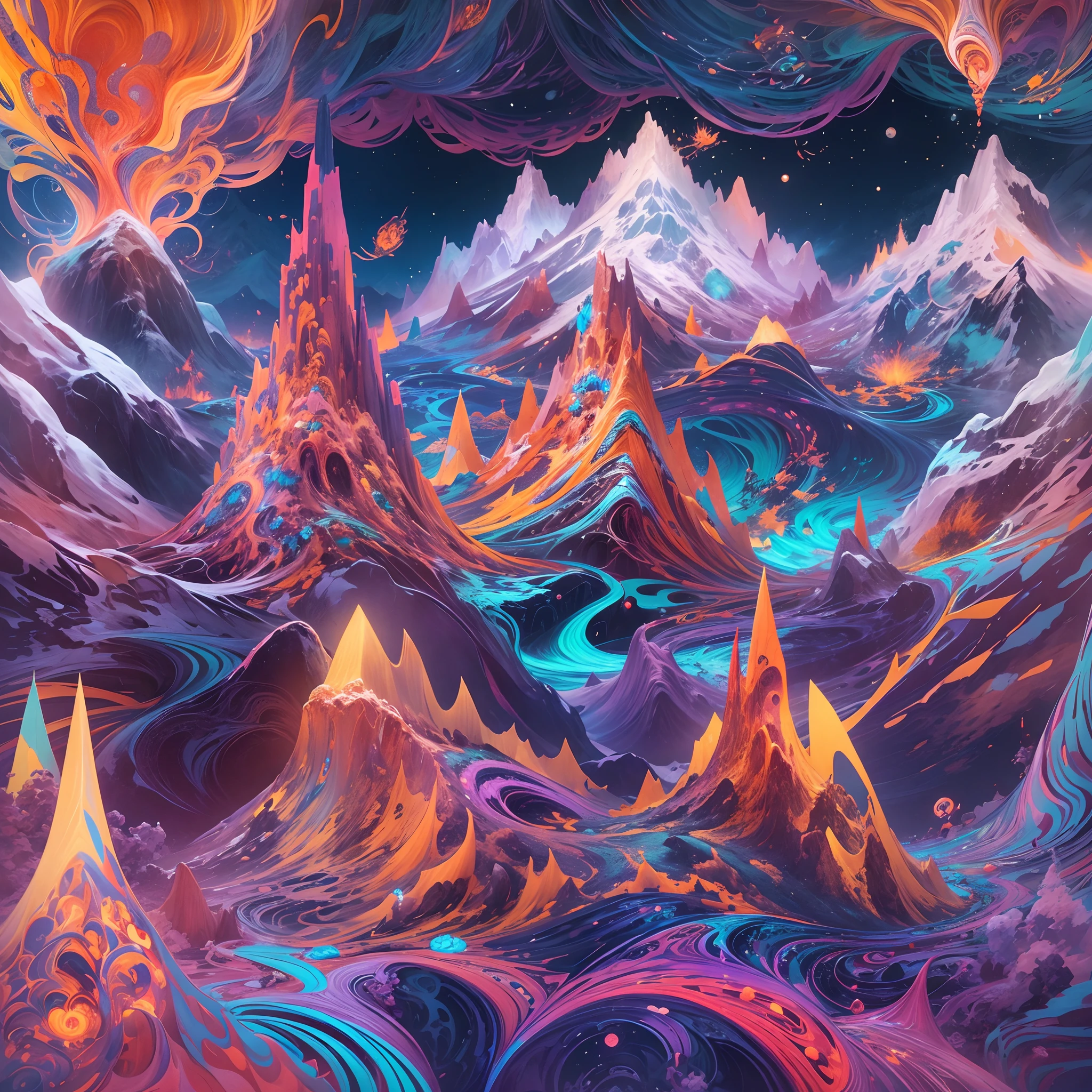 ((Winter wonderland, Snow-capped mountains, )),(Best quality,4K,8K,A high resolution,Masterpiece:1.2),Ultra-detailed, [Vibrant colors], [psychedelic patterns], [Sparkling textures], [Abstract shapes], [Unique design], [A mesmerizing glow], [Creative composition], [Playful elements], [Dreamlike atmosphere], [Artistic expression], [fantasy surrealism], [energetic movement], [futurism aesthetic], [Magical charm], [Bold and energetic], [Psychedelic vibes], [Neon lights], [Eclectic combinations], [Ethereal beauty], [An otherworldly experience], [Whimsical touch], [Sensory overload], [mind-bending illusions], [electric energy], [Hypnotic vision], [Mysterious nature], [Imaginative footwear], [eye - catching detail], [dynamic contrast], [Psychedelic color palette], [delicate craftsmanship], [Attractive visuals], [Fascinating perspective], [Unconventional design], [Mindset expansion], [An unforgettable shock].