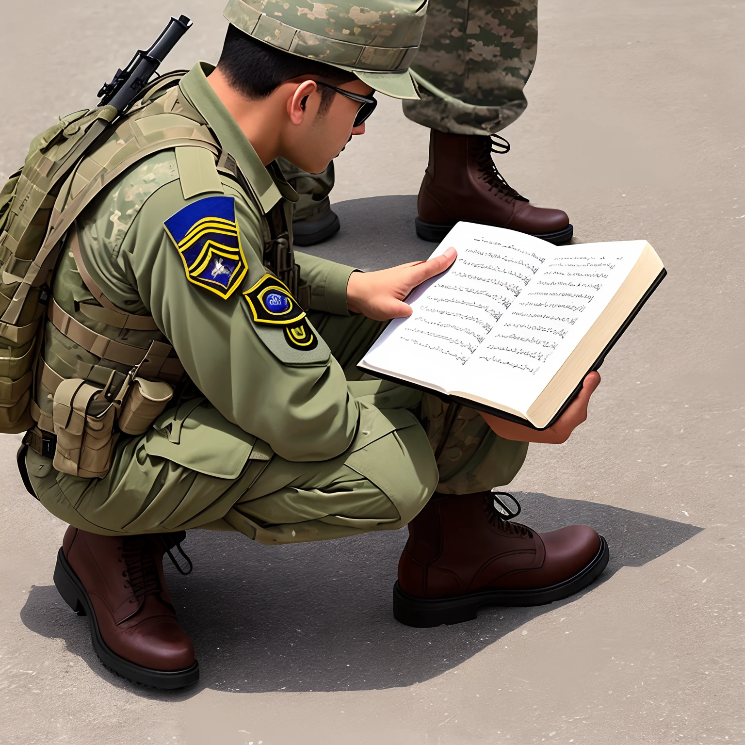 Soldier stepping on Quran