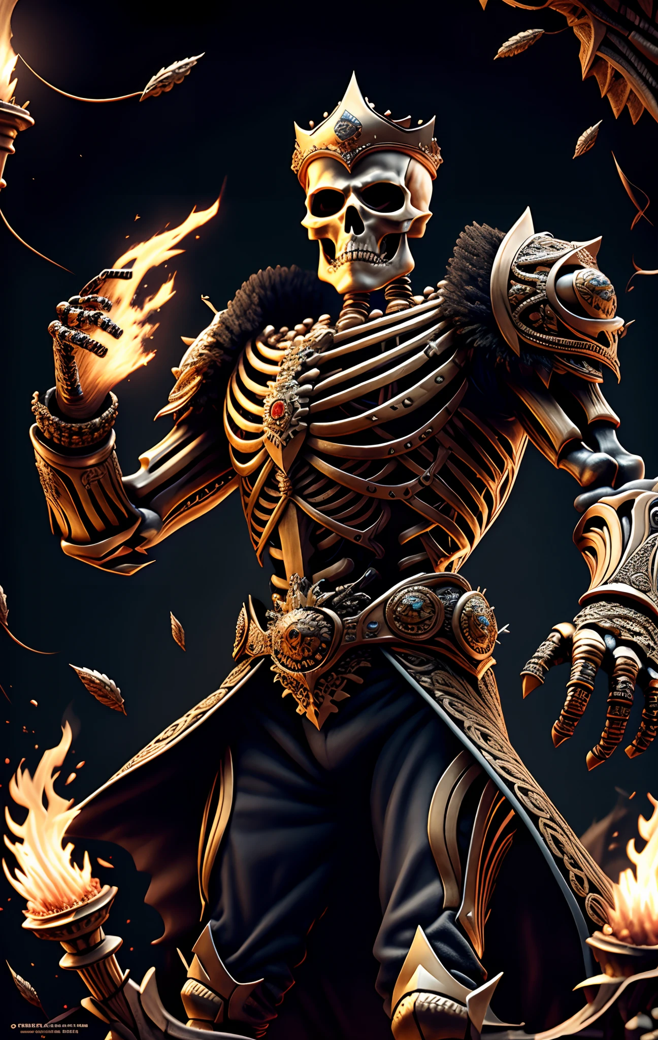 "The king of the skeleton with intricate details, View detailed information items and skill images with dynamic effects."