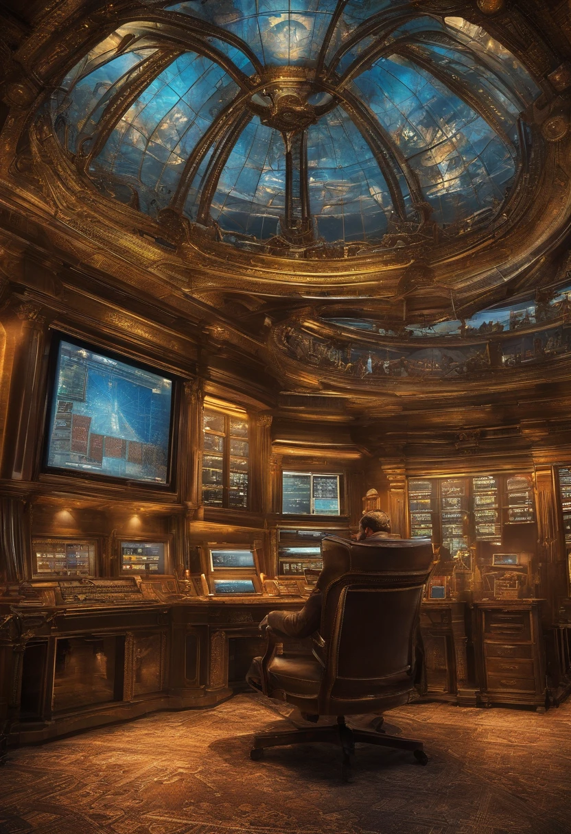 (best quality,4k,8k,highres,masterpiece:1.2),ultra-detailed,(realistic,photorealistic,photo-realistic:1.37),Virgo trading stocks on the stock market,illustration,modern,futuristic,clean lines,detailed background,stock market floor,financial district atmosphere,impressive skyline,tall office buildings,computer screens displaying stock information,elegant suit,expensive watch,confident expression,dynamic pose,multiple screens showing stock charts,significant profits,shrewd decision-making,colorful flashing stock tickers,impressive visualizations of stock data,successful portfolio graph,celebration on the trading floor,shower of confetti,enthusiastic applause,vibrant atmosphere,HDR,UHD,studio lighting,vivid colors,bullish market sentiment,professional.