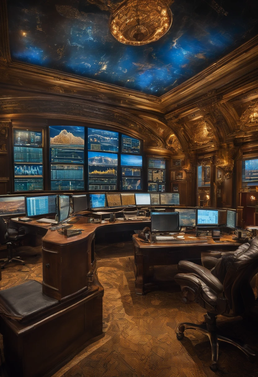 (best quality,4k,8k,highres,masterpiece:1.2),ultra-detailed,(realistic,photorealistic,photo-realistic:1.37),Virgo trading stocks on the stock market,illustration,modern,futuristic,clean lines,detailed background,stock market floor,financial district atmosphere,impressive skyline,tall office buildings,computer screens displaying stock information,elegant suit,expensive watch,confident expression,dynamic pose,multiple screens showing stock charts,significant profits,shrewd decision-making,colorful flashing stock tickers,impressive visualizations of stock data,successful portfolio graph,celebration on the trading floor,shower of confetti,enthusiastic applause,vibrant atmosphere,HDR,UHD,studio lighting,vivid colors,bullish market sentiment,professional.