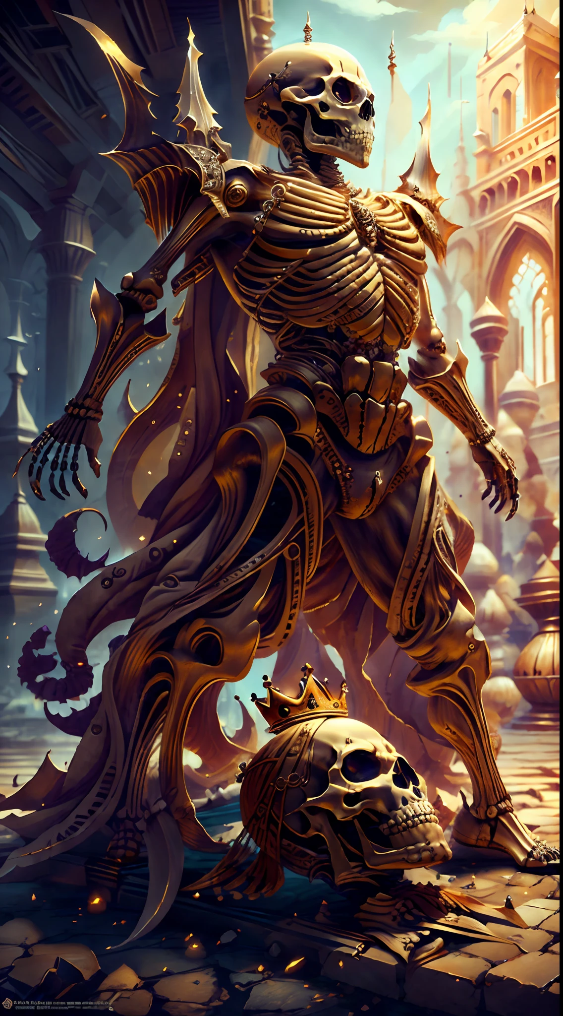 "The king of the skeleton with intricate details, View detailed information items and skill images with dynamic effects."