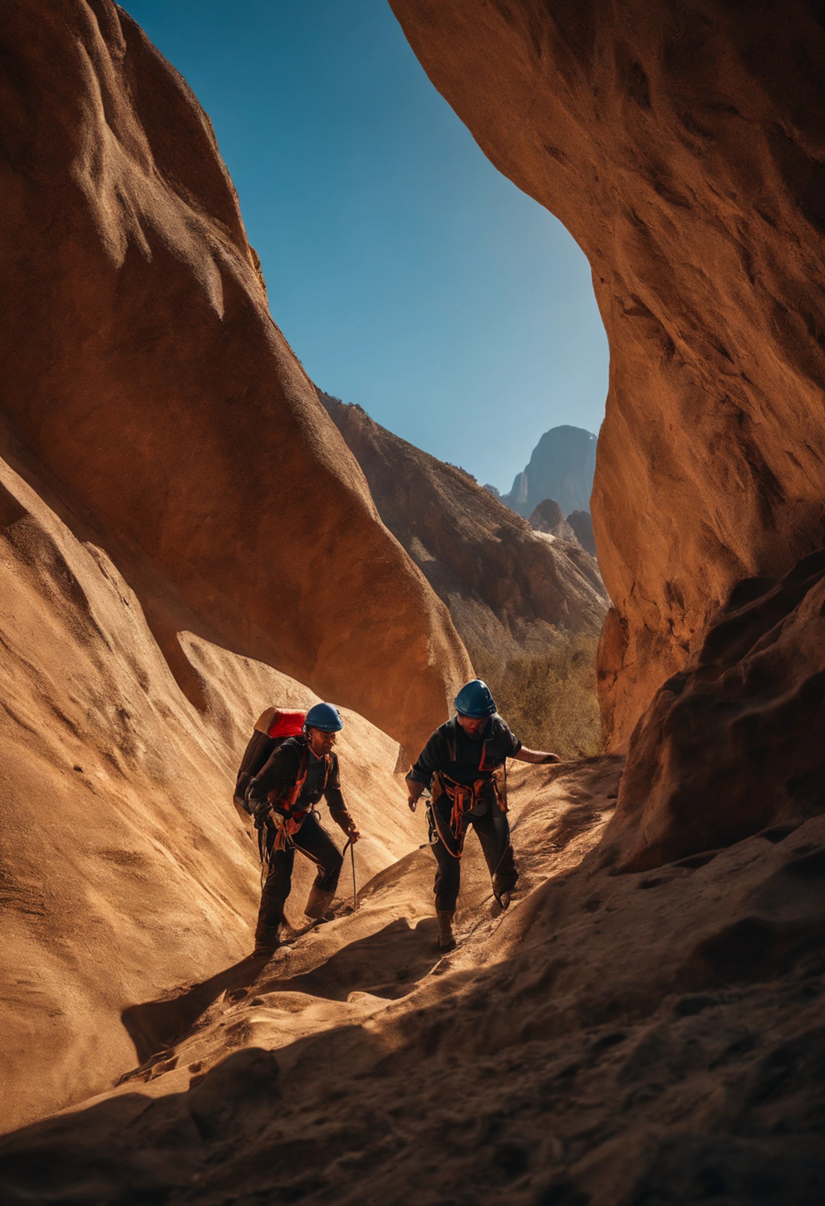 Rescue team, (A group of climbers), (Rescue training), (Asian climber), (Full body shot), (concept-art), (Jaw-dropping effect), (Vivid colors), (Studio lighting), (Extremely detailed), hyper HD, A high resolution, Textured skin