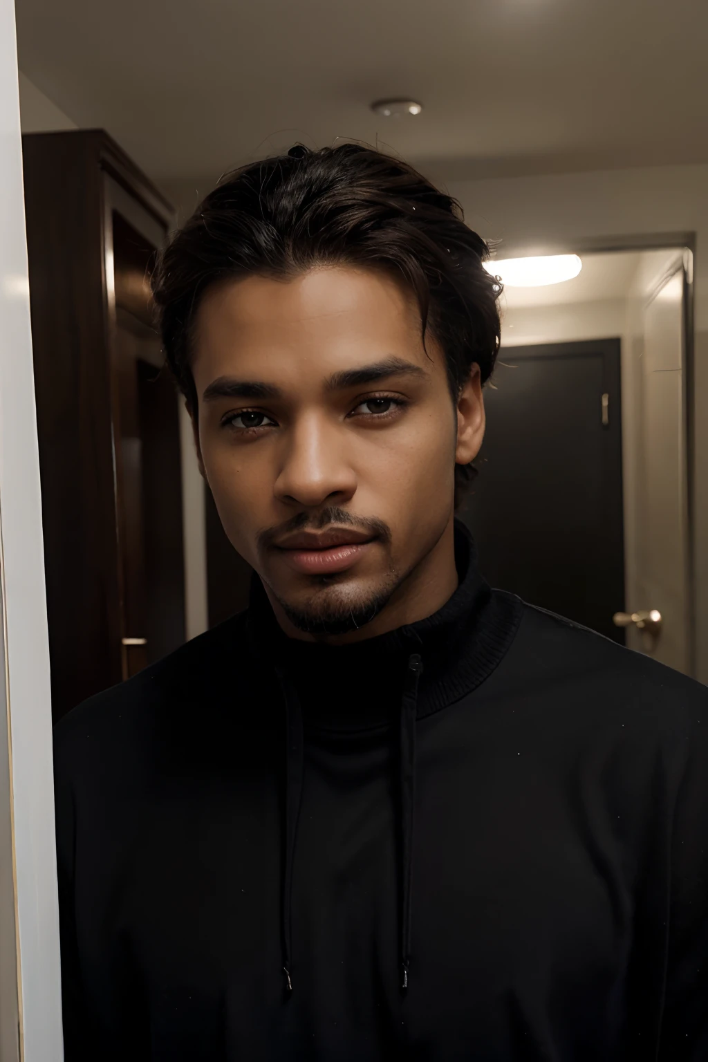 Hommes noirs, , very beautiful, attire les filles, lip, yeux marron, Very nice skin, regard l'objectif, avec des cheveu crepus, Well-trimmed goatee, brawny