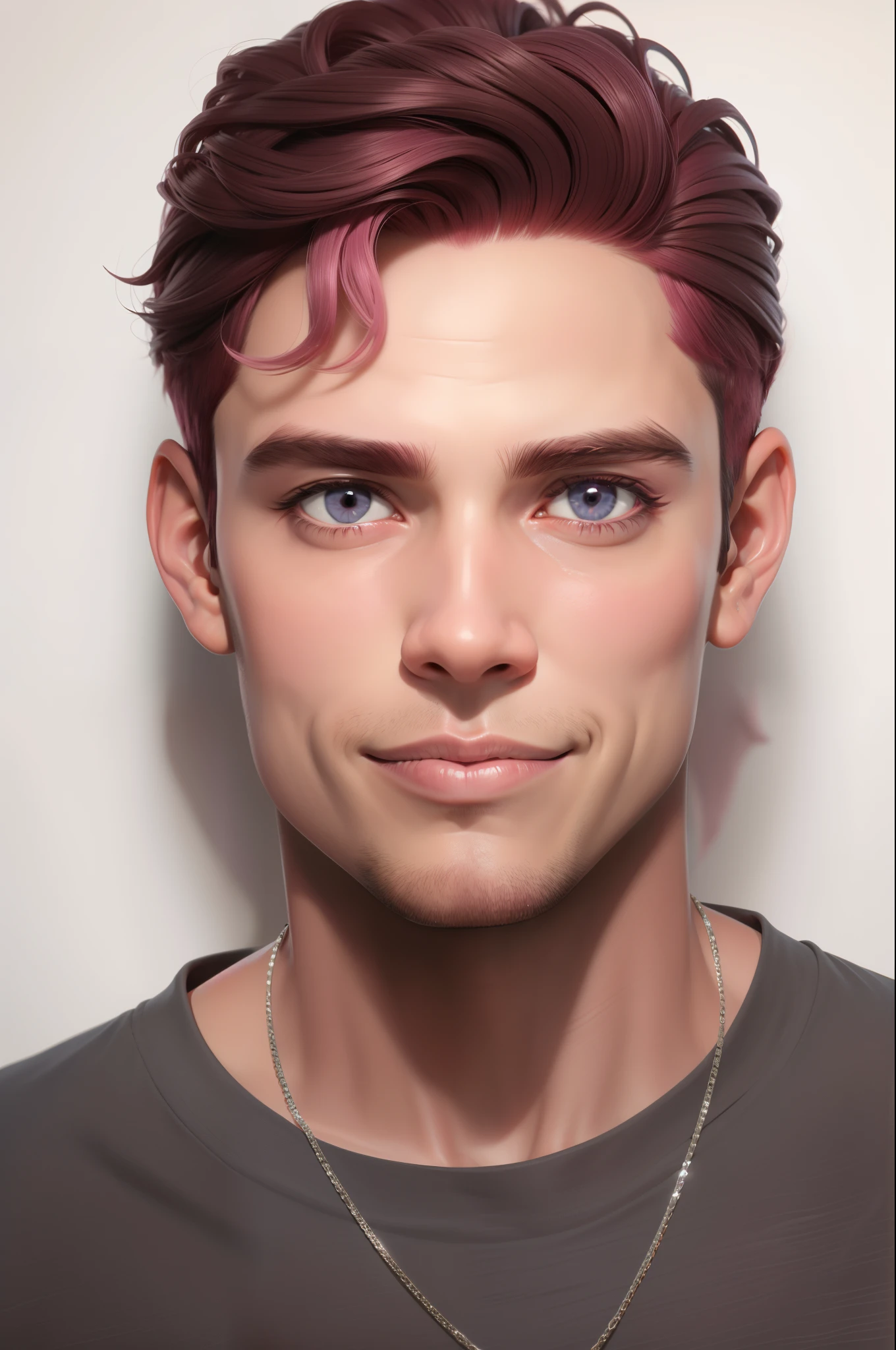 homem jovial lindo,garoto,olhos azuis,olhos azuis claros,olhar sexy,sem barba,cabelo rosado,pink hair!,"""all pink hair"""